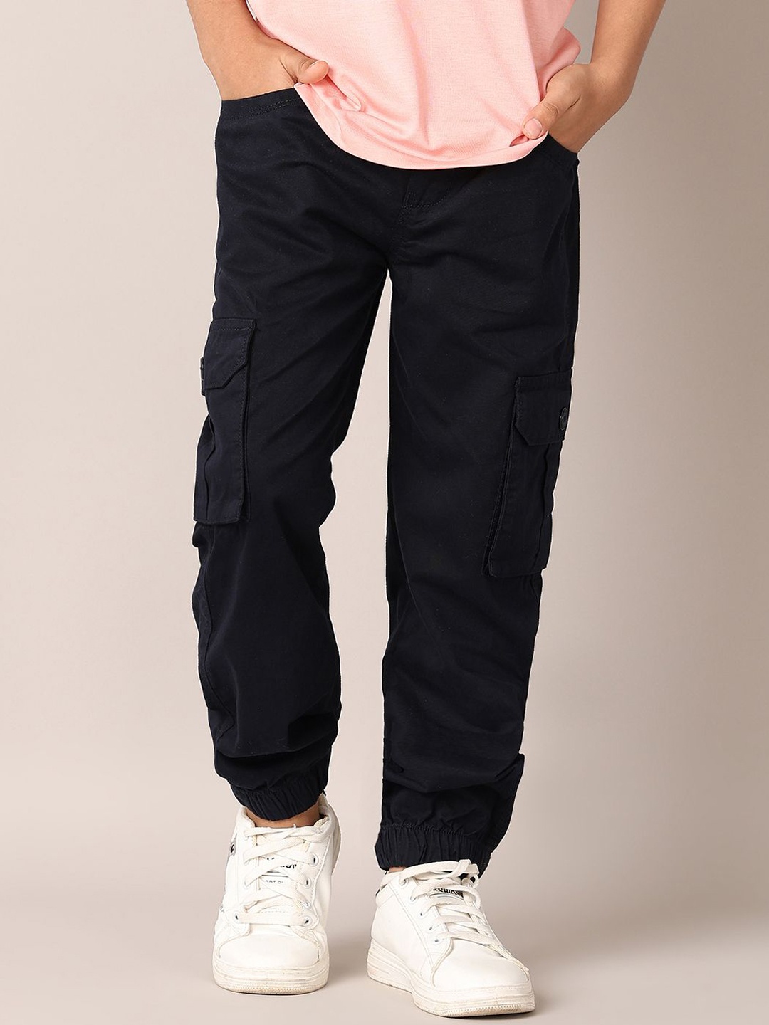 

V-Mart Boys Regular Fit Cargos Trousers, Navy blue