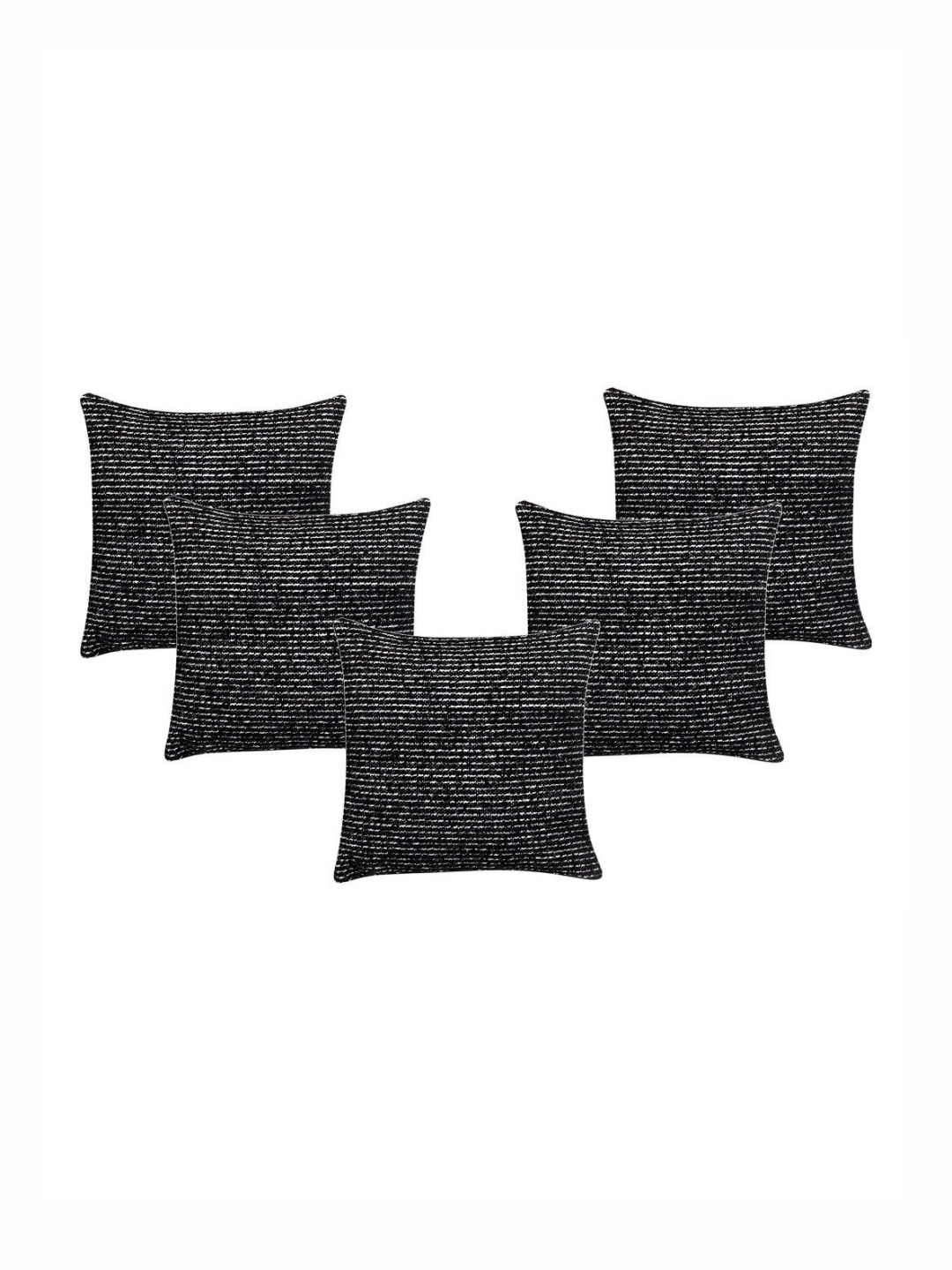 

Saral Home Black & White 5 Pieces Self Design Cotton Square Cushion Covers