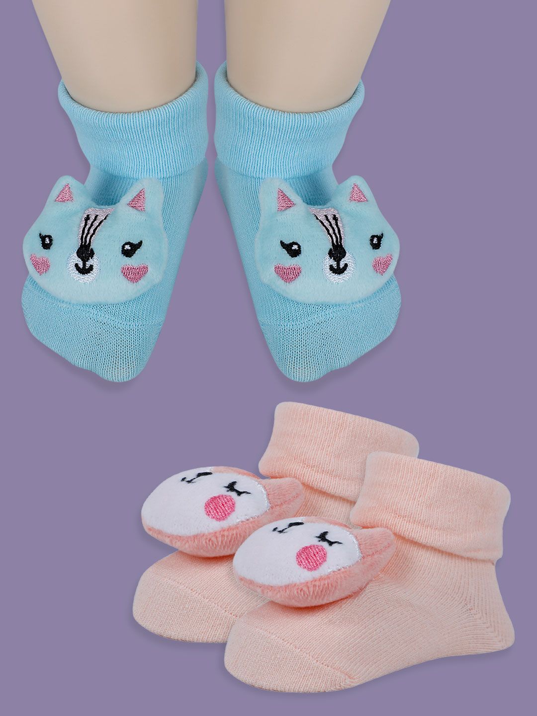 

Baby Moo Girls Cotton Booties, Blue