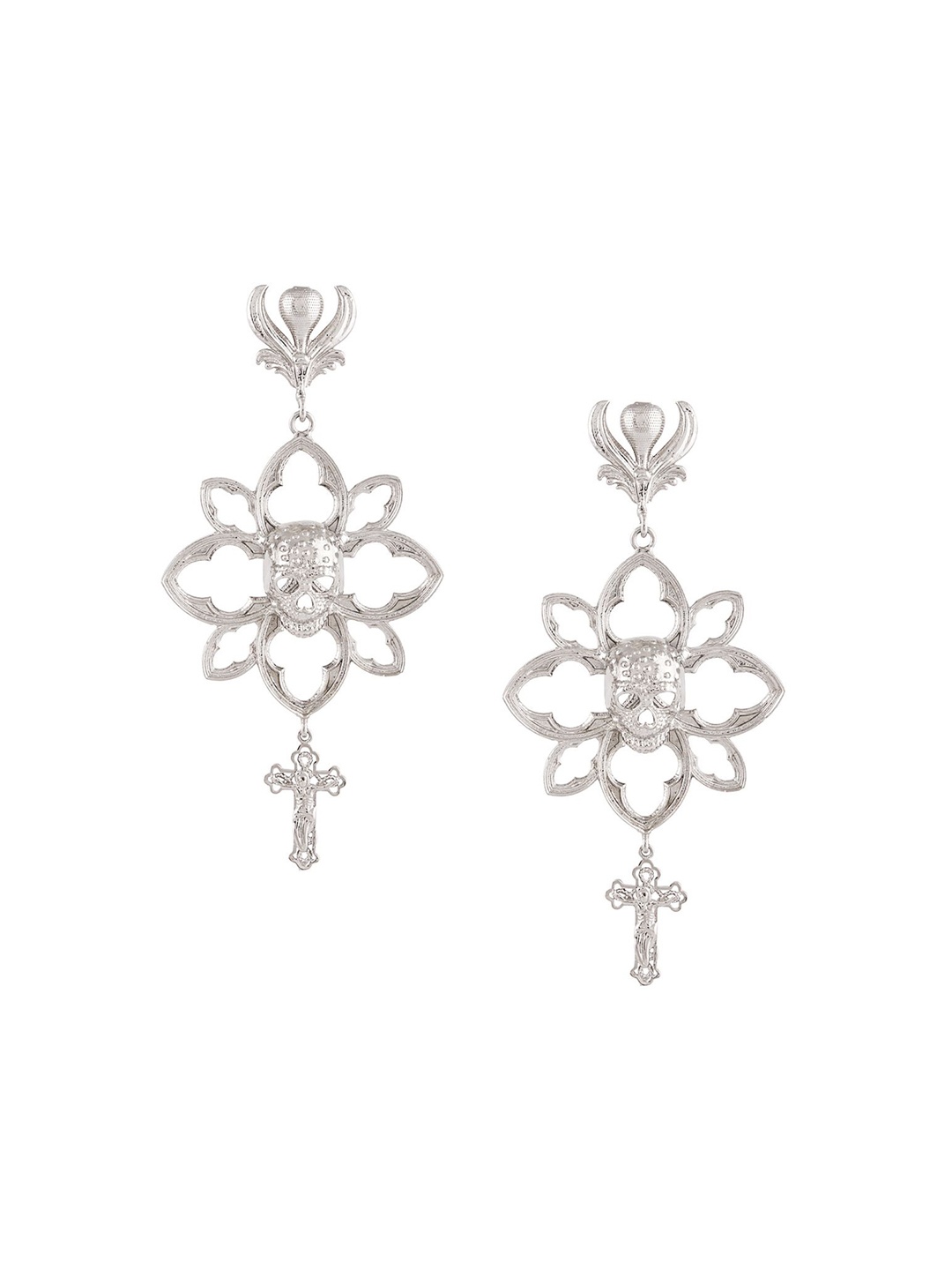

VALLIYAN BY NITYA Contemporary Drop Earrings, Silver