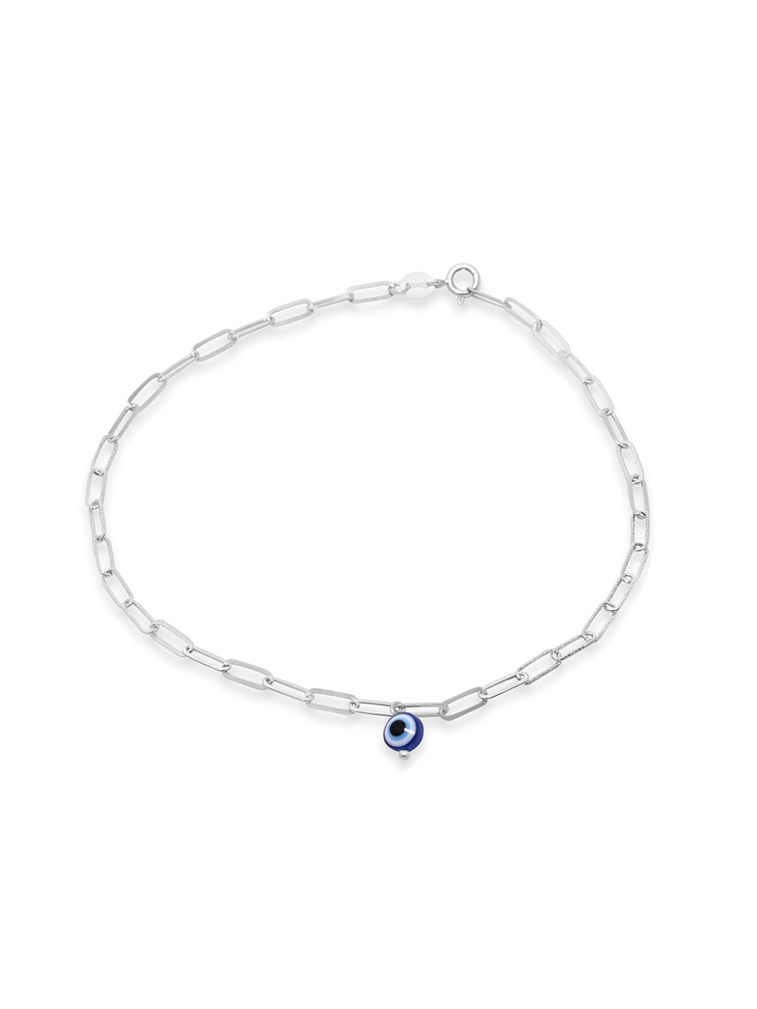 

925 SILLER Sterling Silver Rhodium-Plated Single Anklet