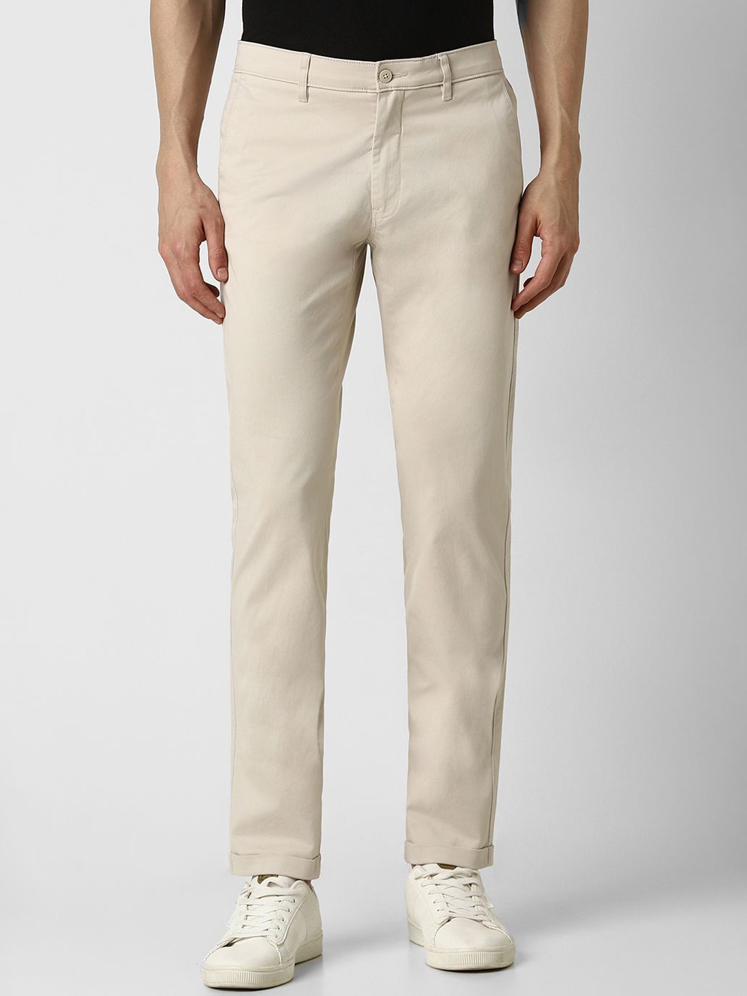 

Van Heusen Sport Men Solid Slim Fit Trousers, Beige