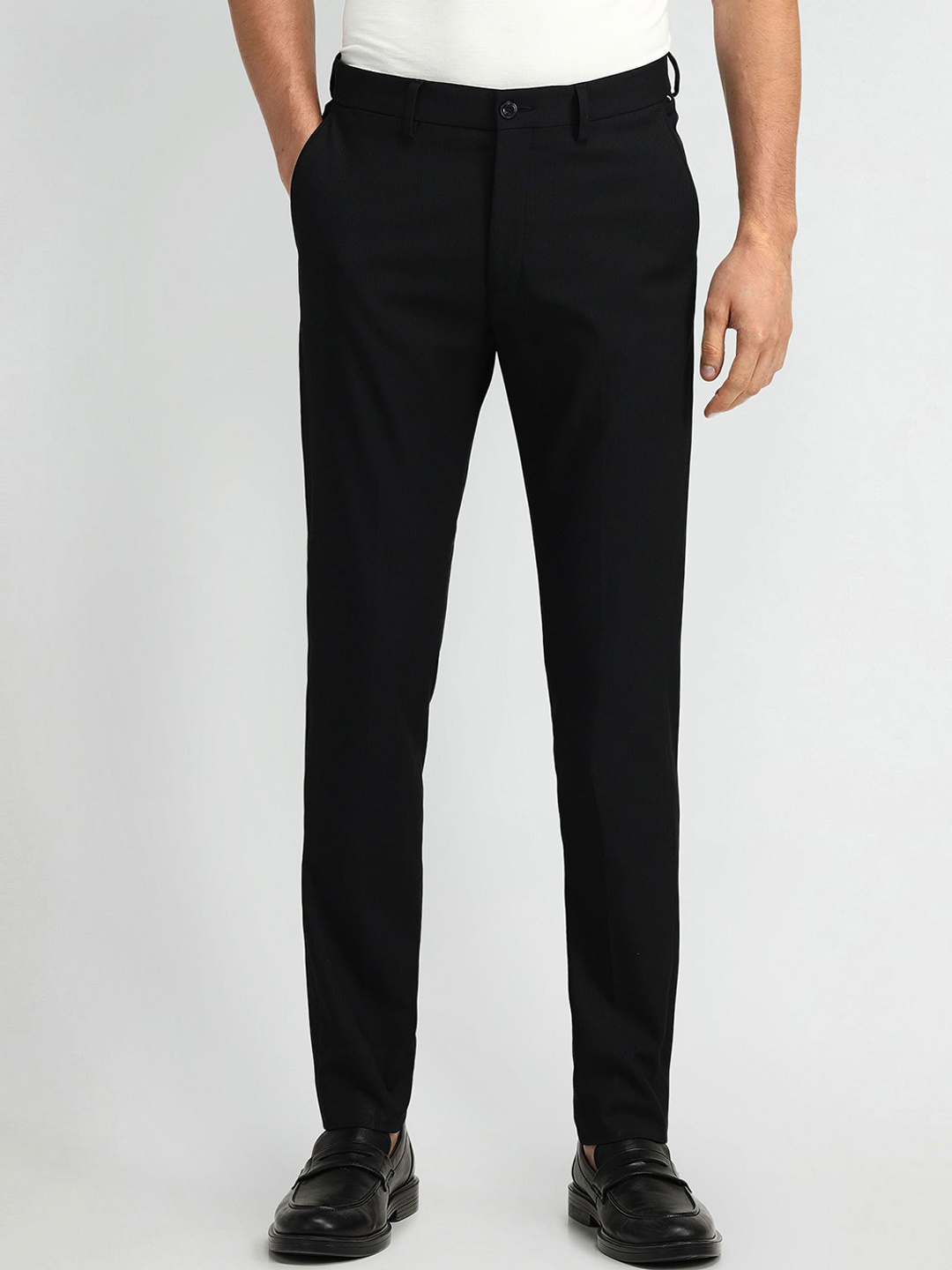 

Arrow New York Men Urban Slim Slim Fit Trousers, Black