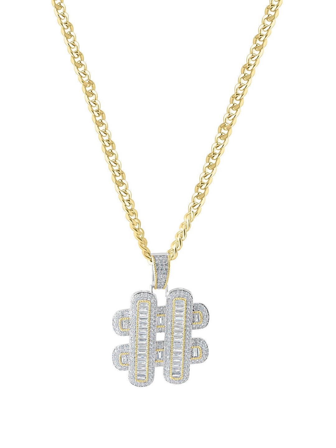 

WRAPGAME INDIA Rhodium-Plated Geometric Pendant With Chain, Gold