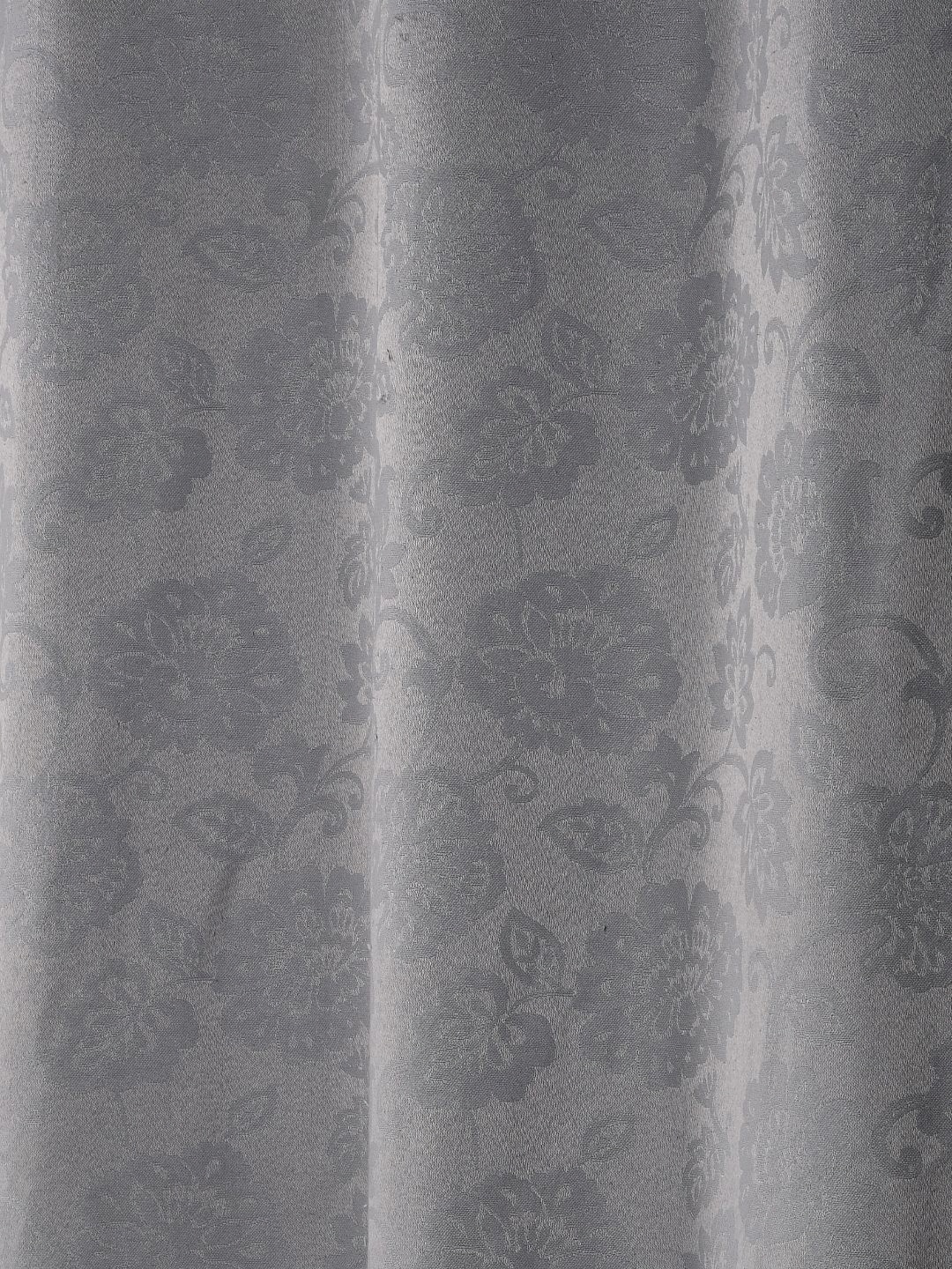 

Saral Home Grey Floral Woven Design Cotton Room Darkening Window Curtain