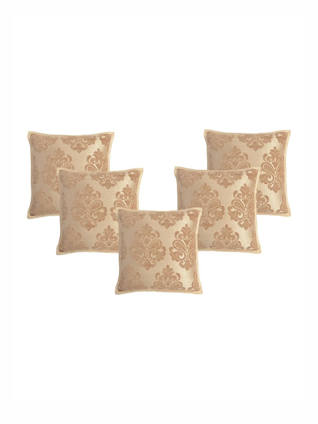 

Saral Home Gold-Toned 5 Pieces Ethnic Motifs Square Cushion Covers