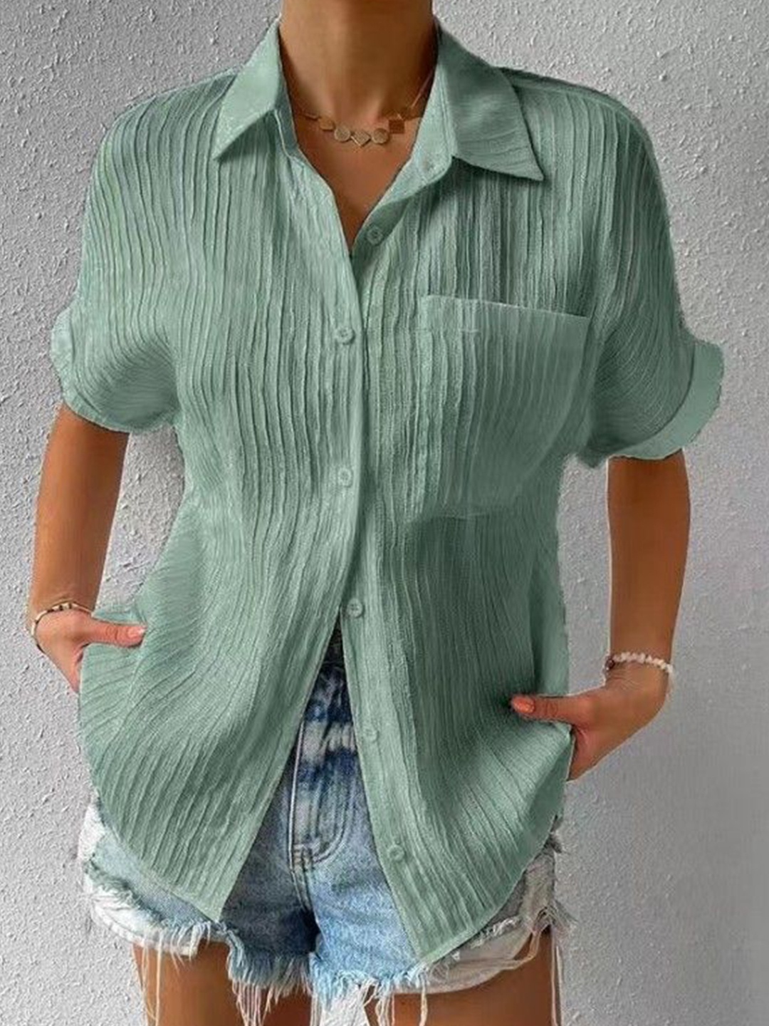 

StyleCast Women Opaque Casual Shirt, Green