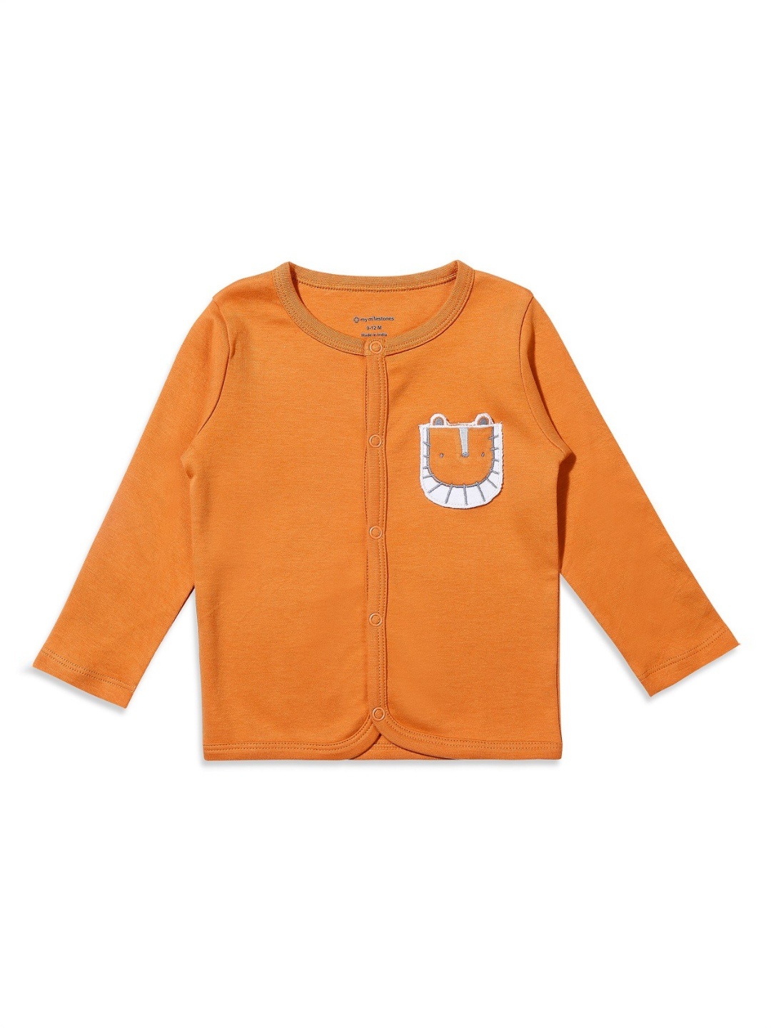 

My Milestones Boys Solid Round Neck Pure Cotton T-shirt, Orange