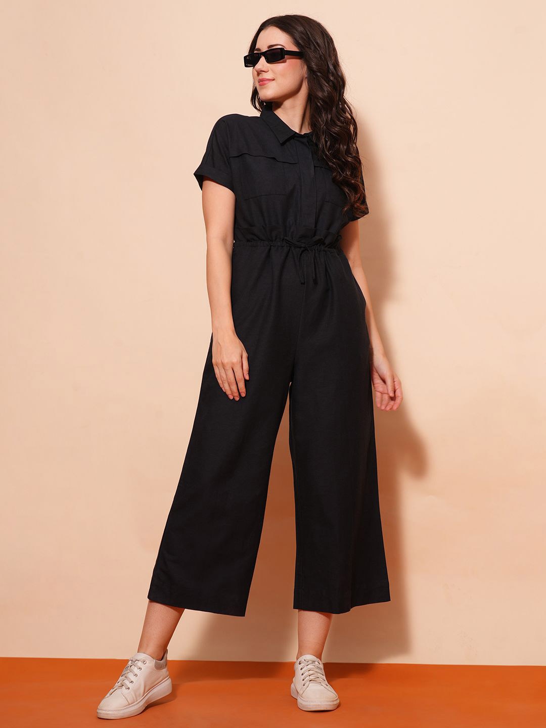 

Globus Linen Basic Jumpsuit, Black