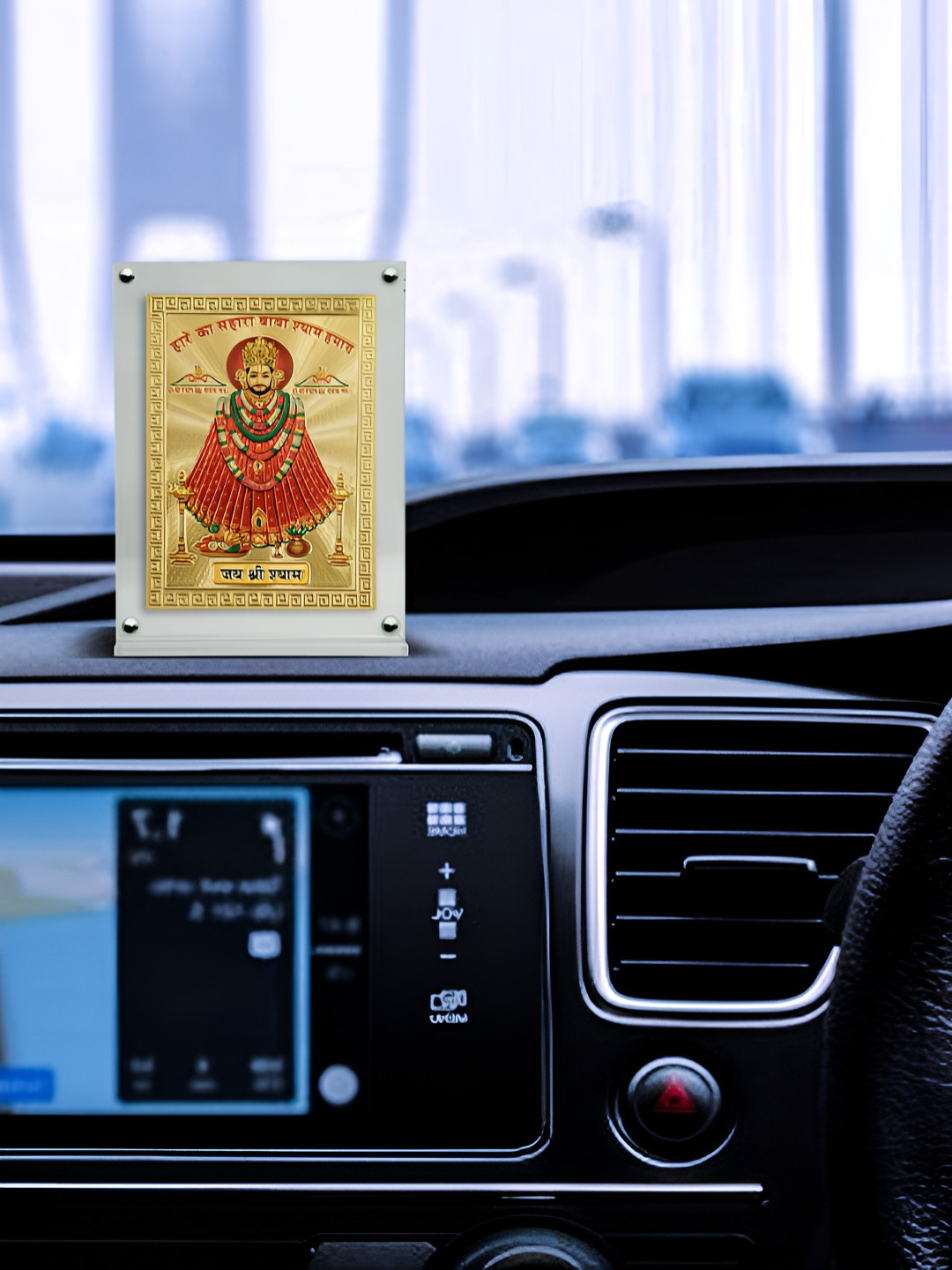 

Hawai Gold Toned & Transparent Self Design Acrylic Table Photo Frame