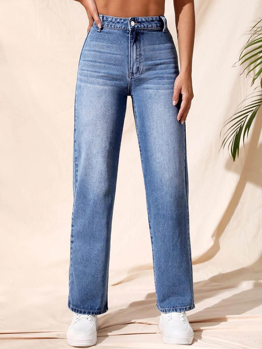 

Kotty Women Straight Fit High-Rise Stretchable Jeans, Blue