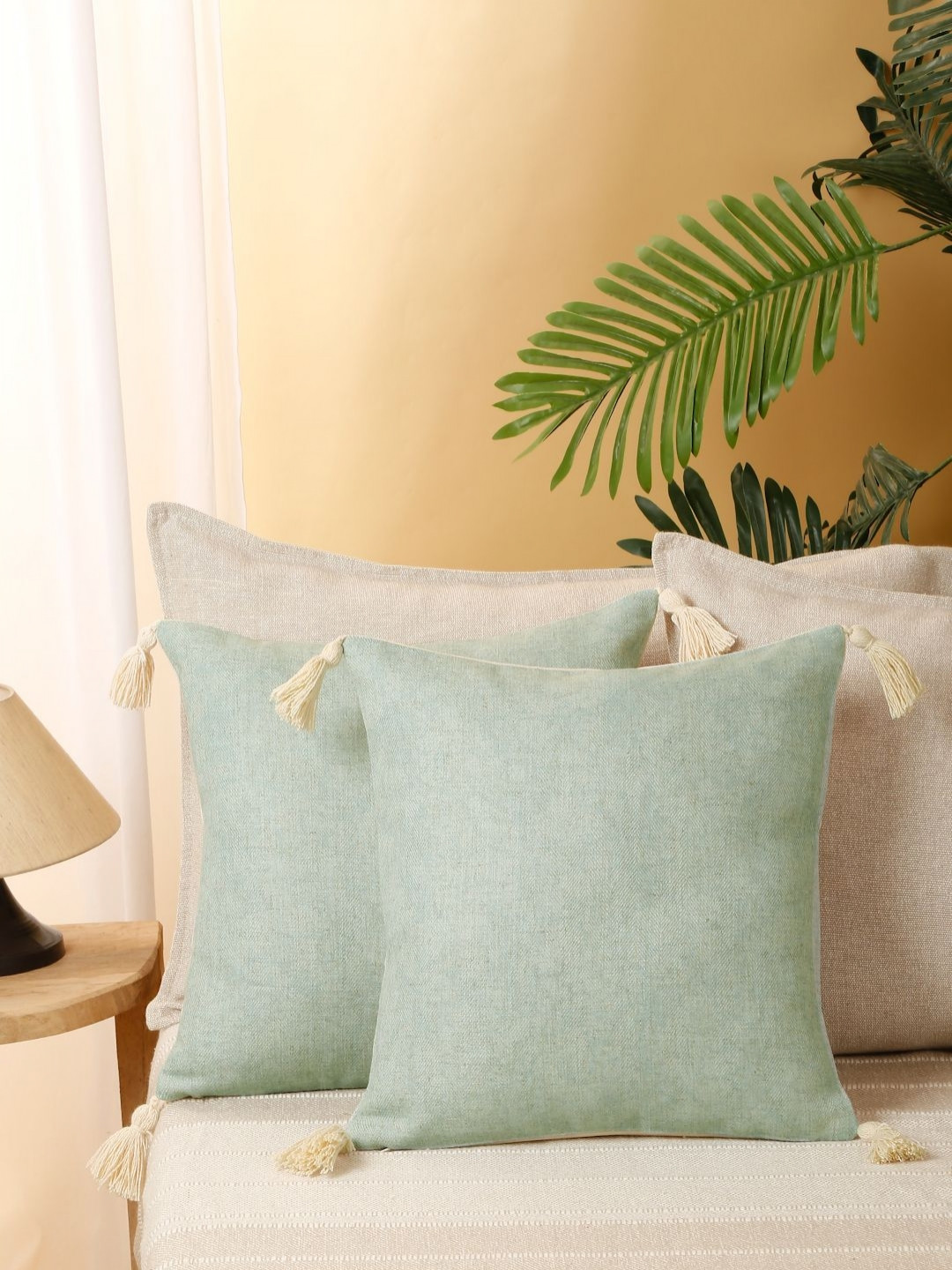 

eyda Sea Green 2 Pieces Cushion Covers