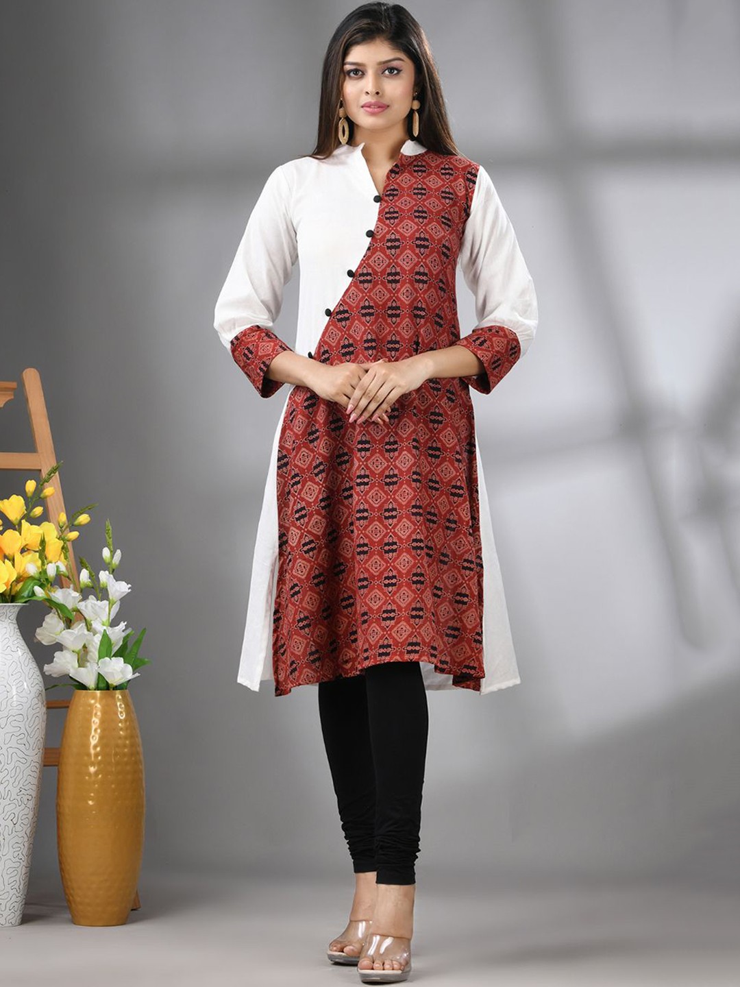 

Charukriti Women Floral Printed Kurta, White
