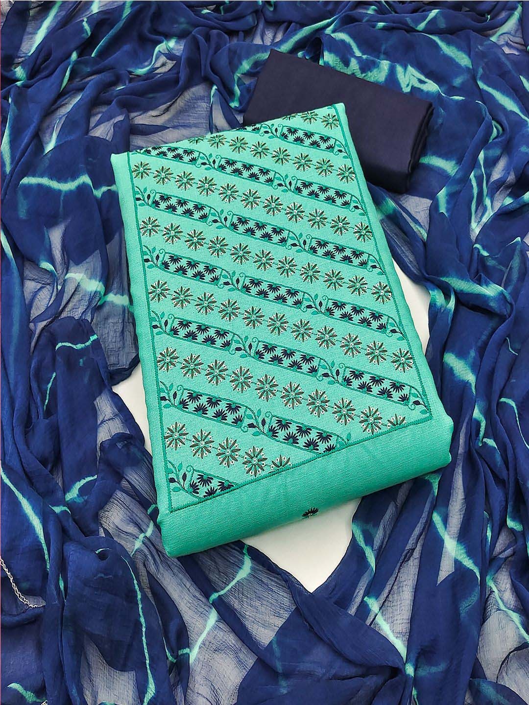 

MISS VERVE Unstitched Dress Material, Blue