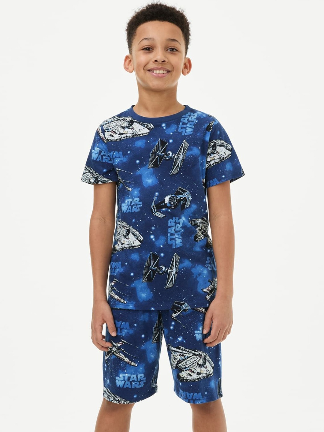 

Marks & Spencer Boys Printed Night suit, Blue