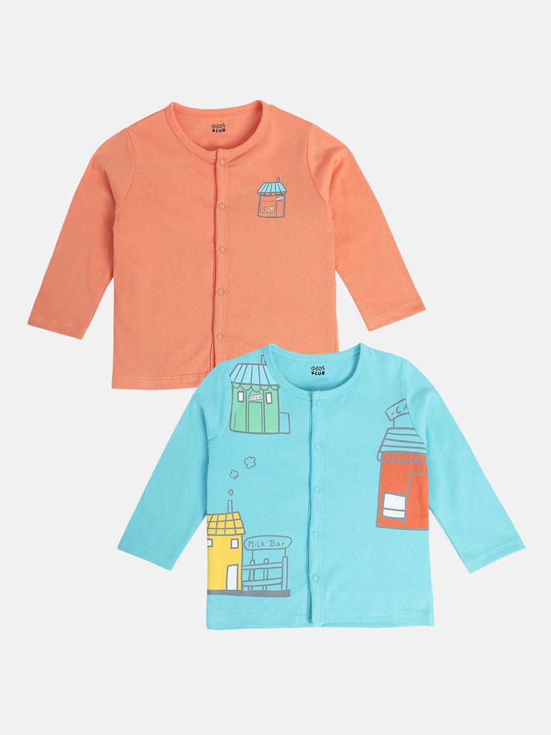 

MINI KLUB Boys Pack Of 2 Printed Jhablas, Blue