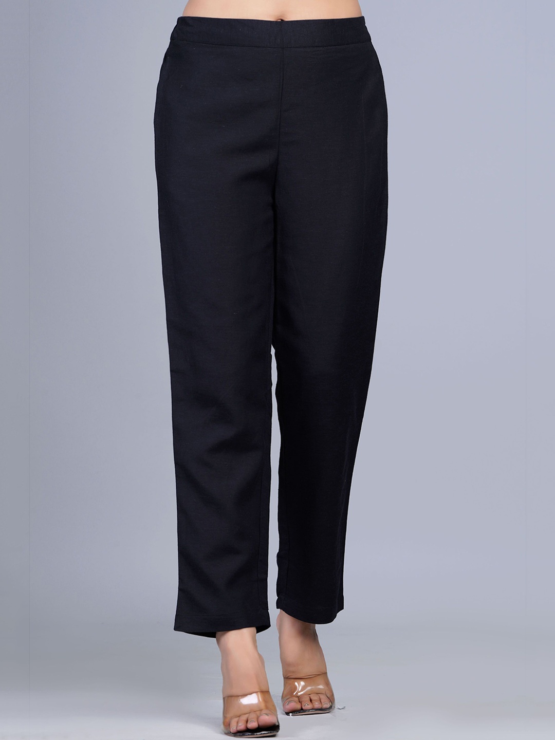 

BAESD Women Mid-Rise Trousers, Black
