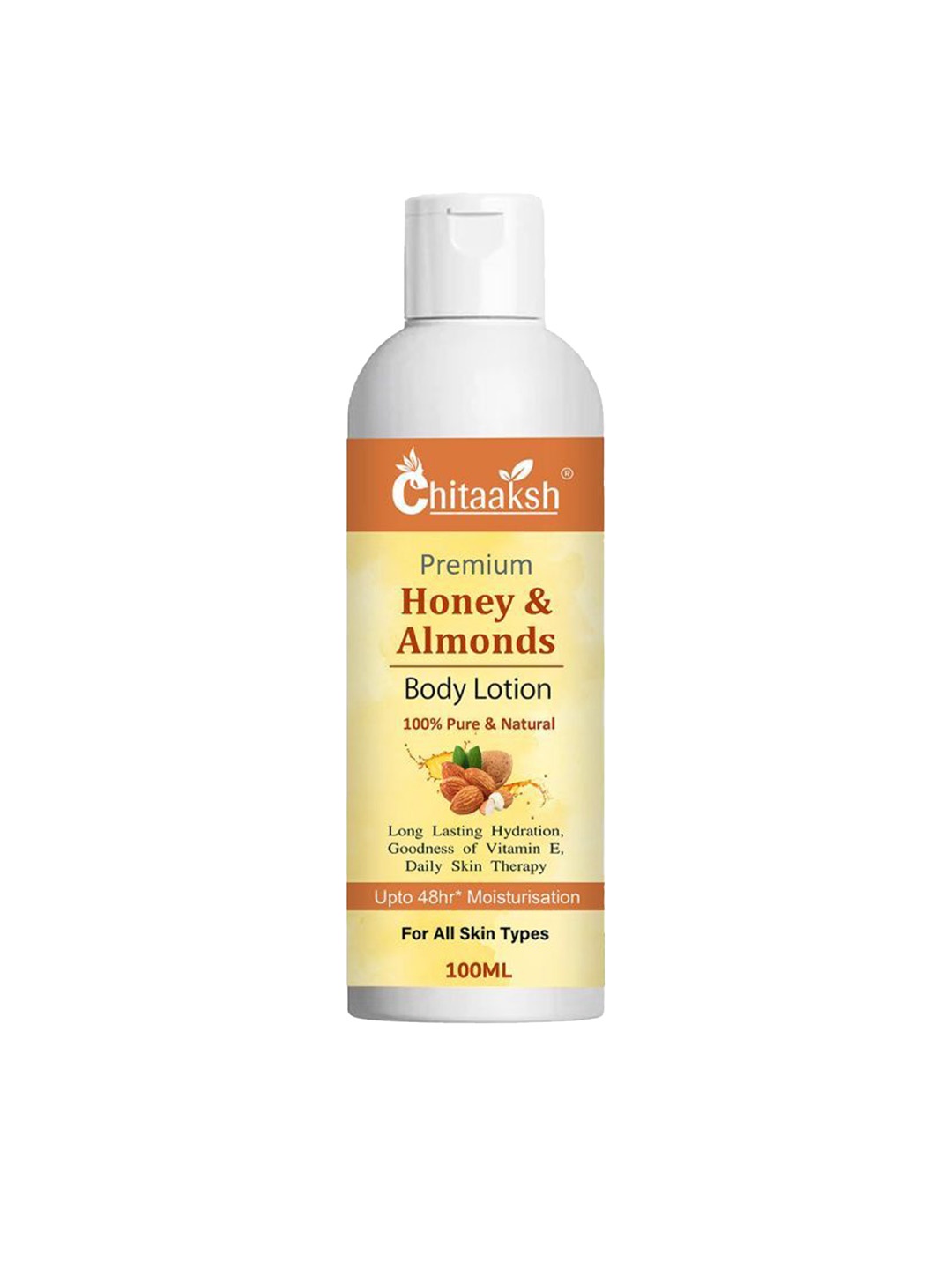 

Chitaaksh Honey Almonds Body Lotion- 100 ml, White