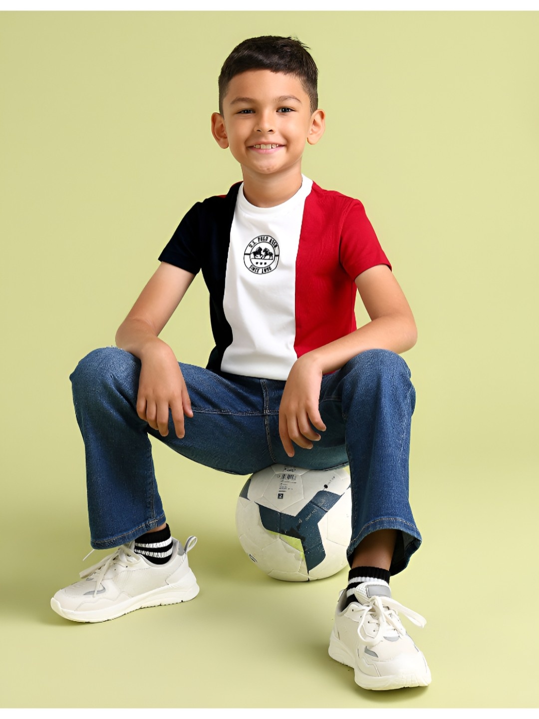 

U.S. Polo Assn. Kids Boys Striped Round Neck Cotton T-shirt, Black