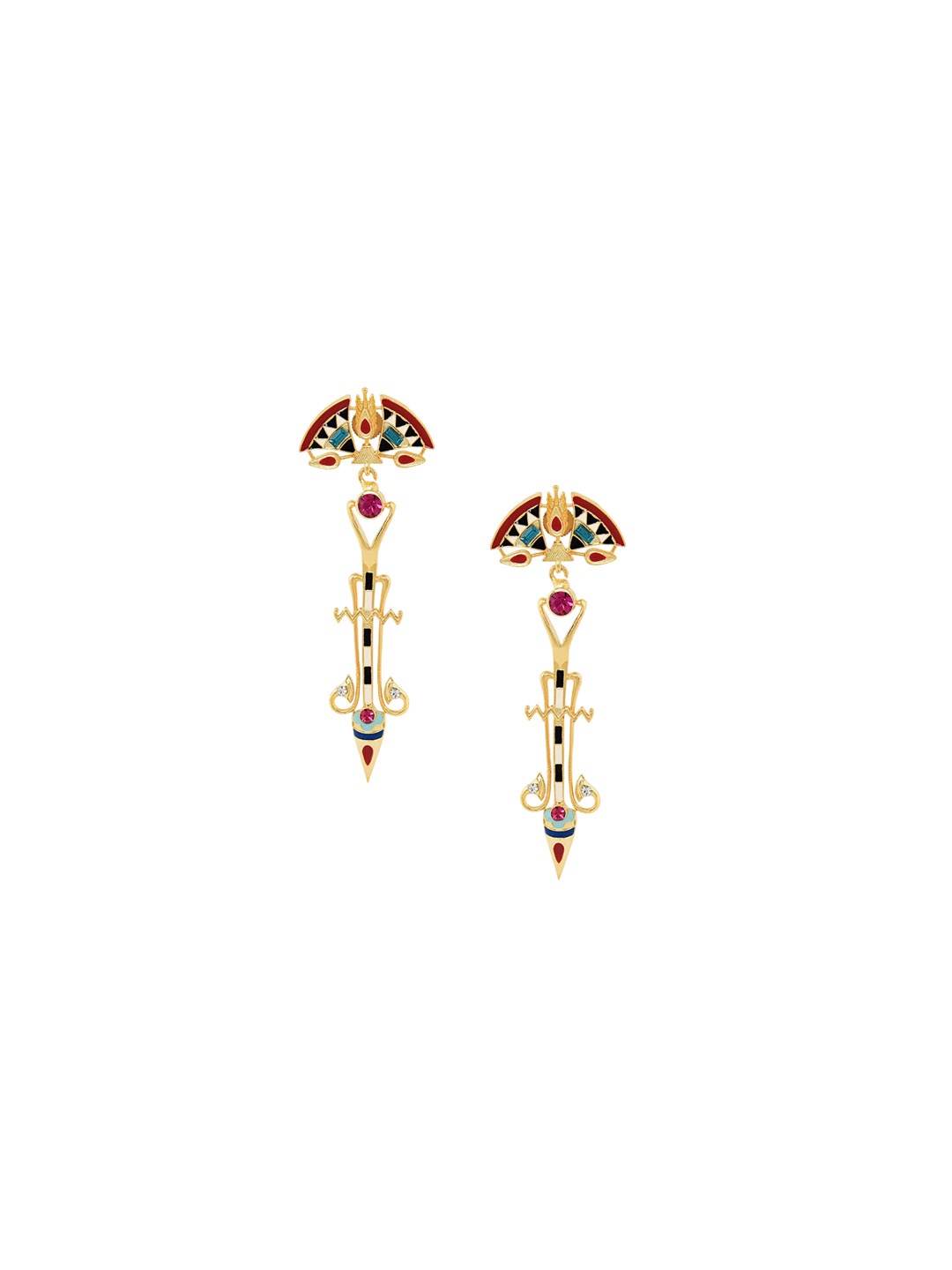 

VALLIYAN BY NITYA Contemporary Drop Earrings, Gold