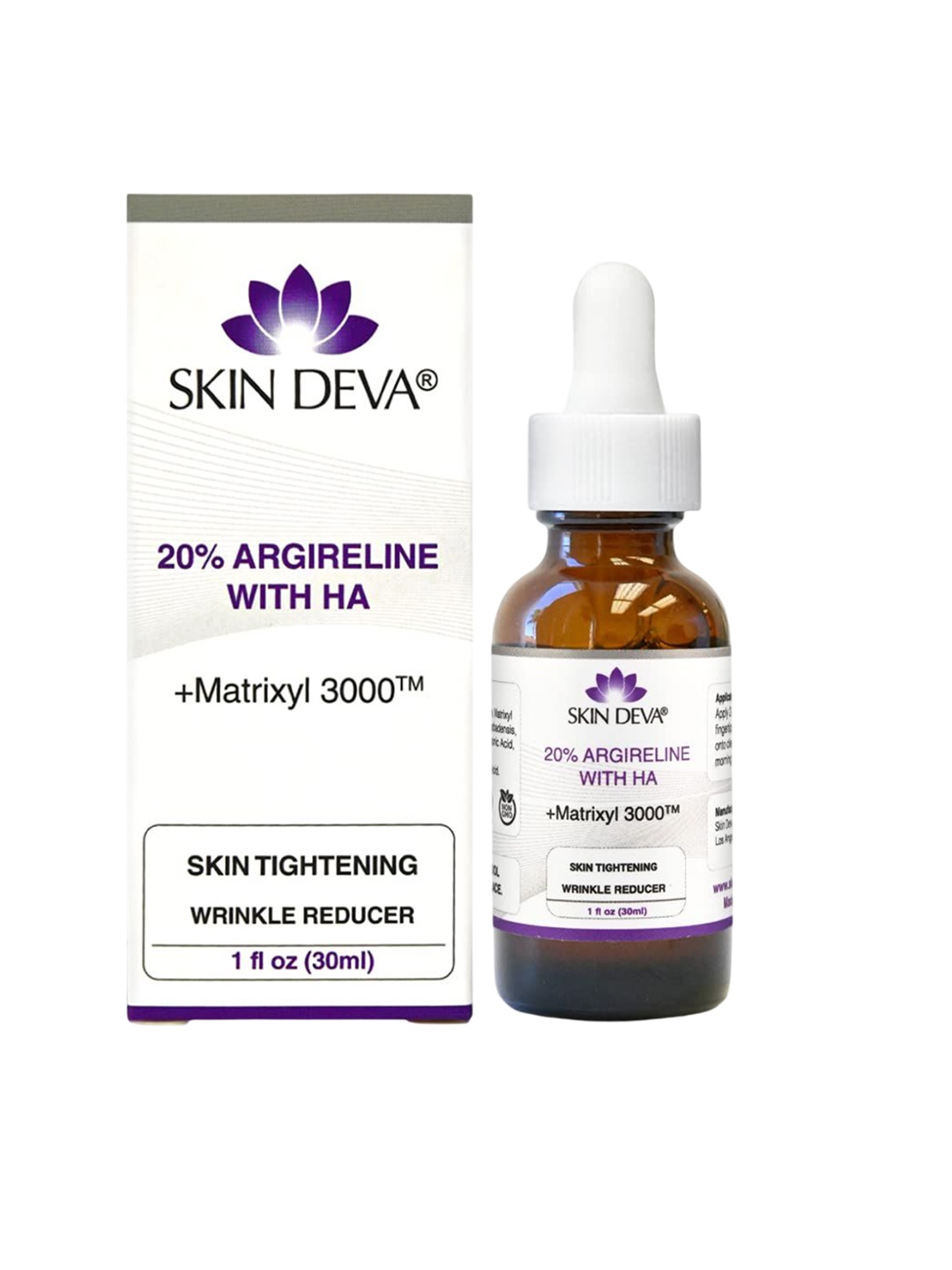 

SKIN DEVA 20% Argireline Matrixyl 3000 Hyaluronic Acid Serum- 30ml, Transparent