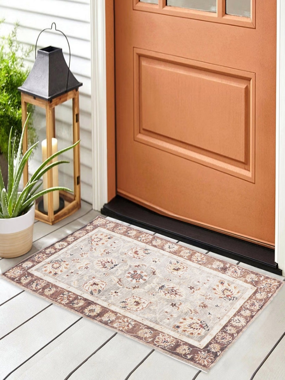 

BELLA TRUE Brown Printed Anti-Skid Doormats