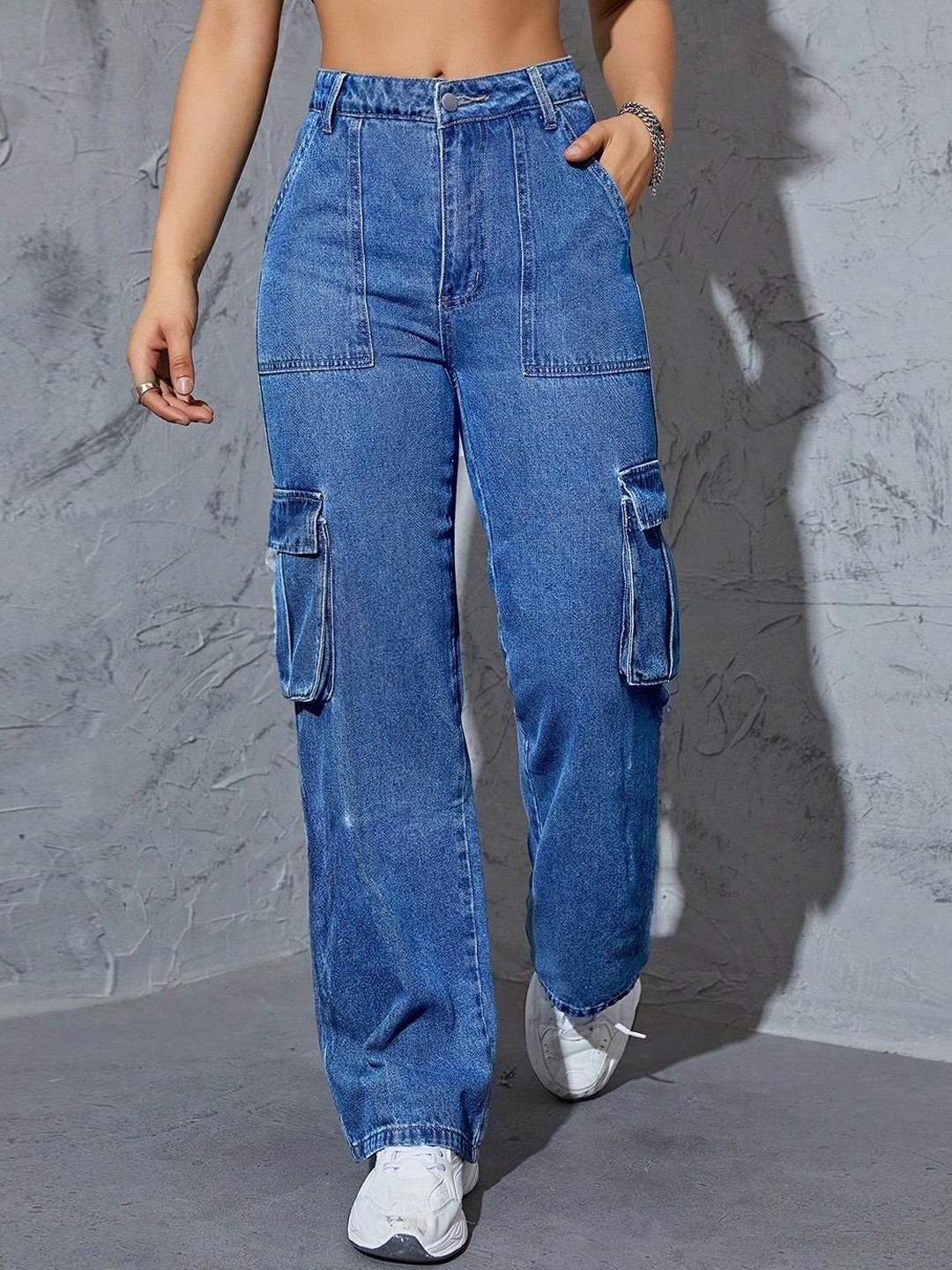 

Kotty Women Straight Fit High-Rise Stretchable Jeans, Blue