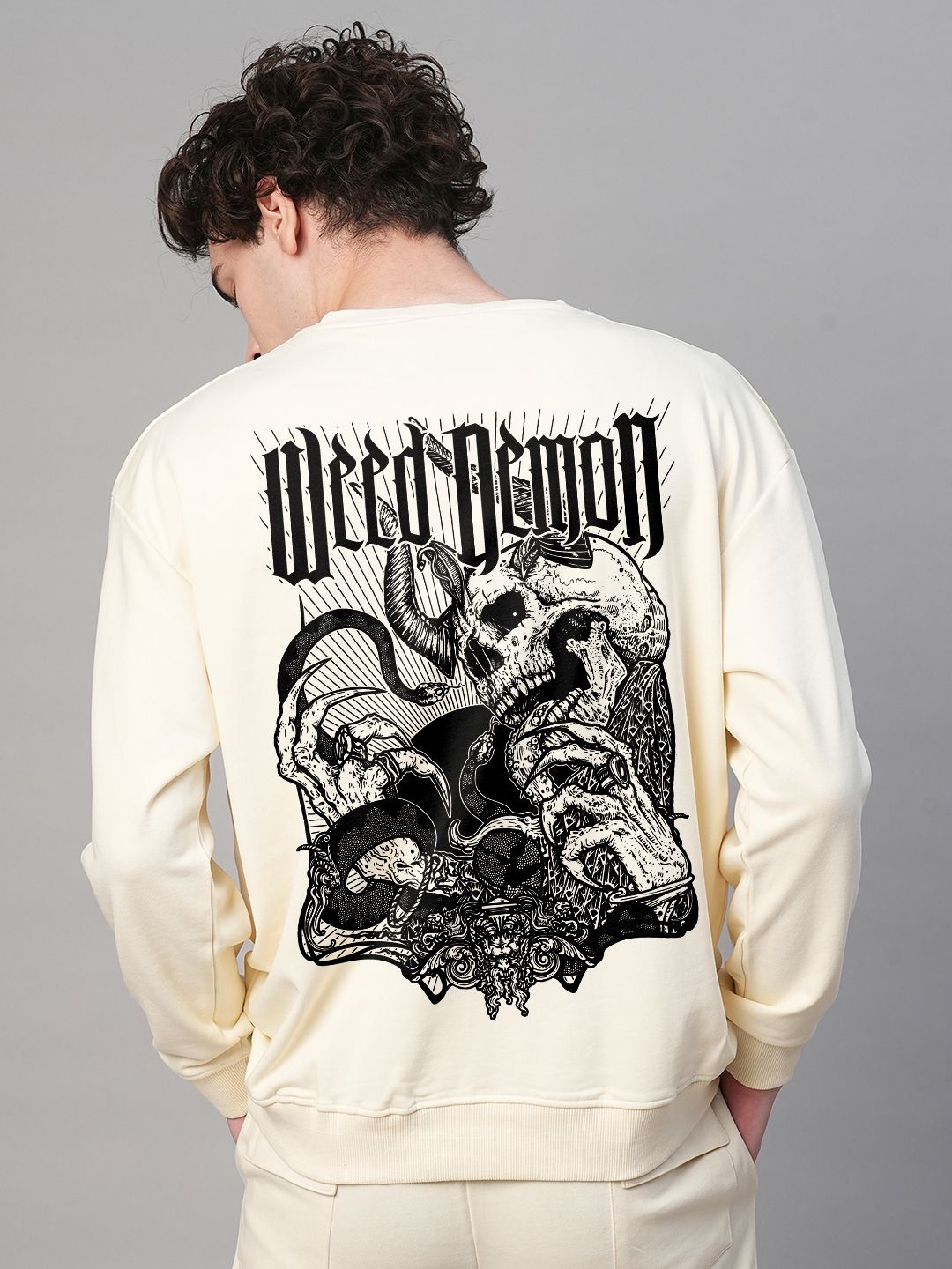 

PRONK Men Printed Sweatshirt, Off white
