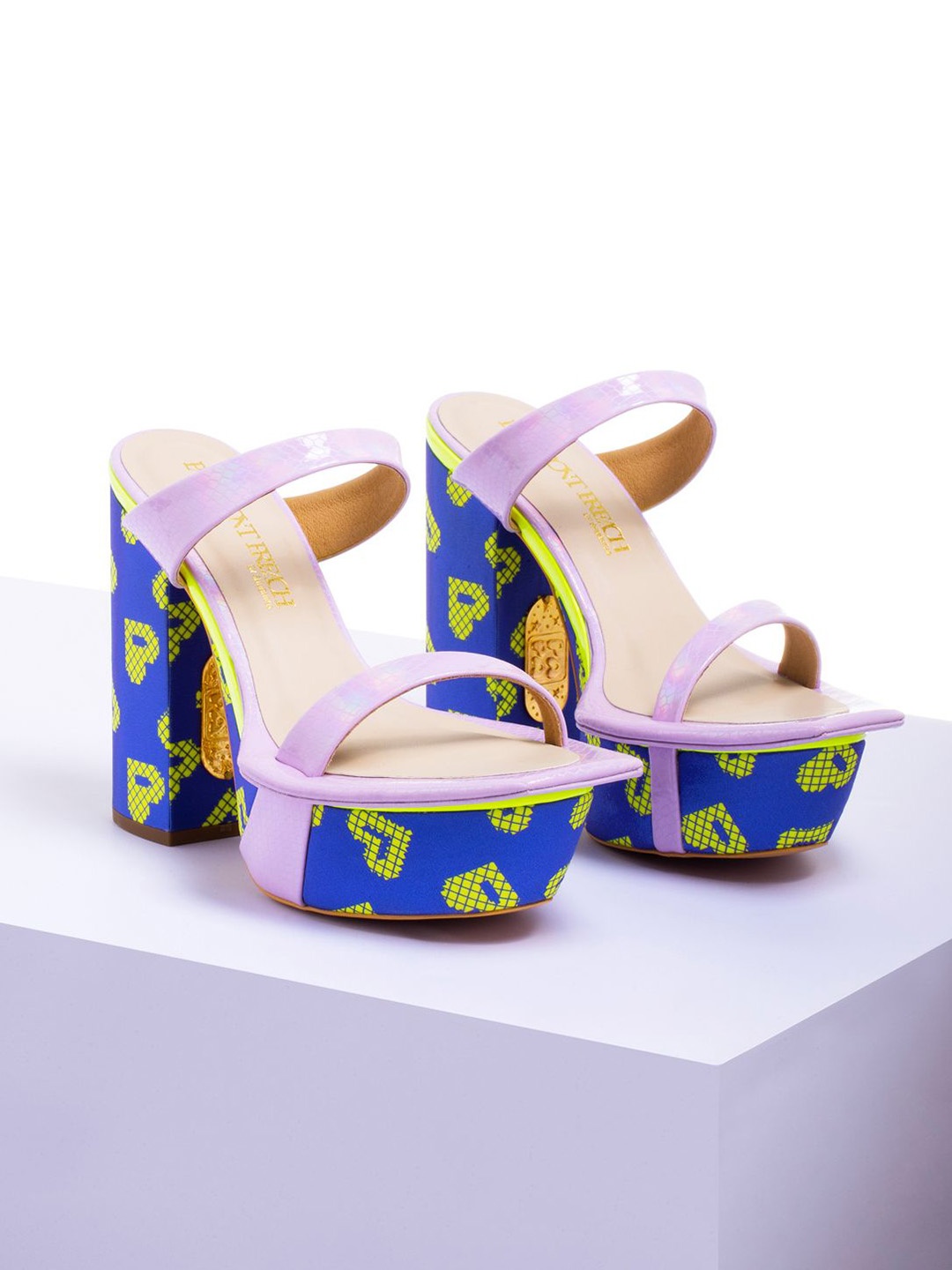 

Papa Don't Preach PU Block Mules with Bows, Multi