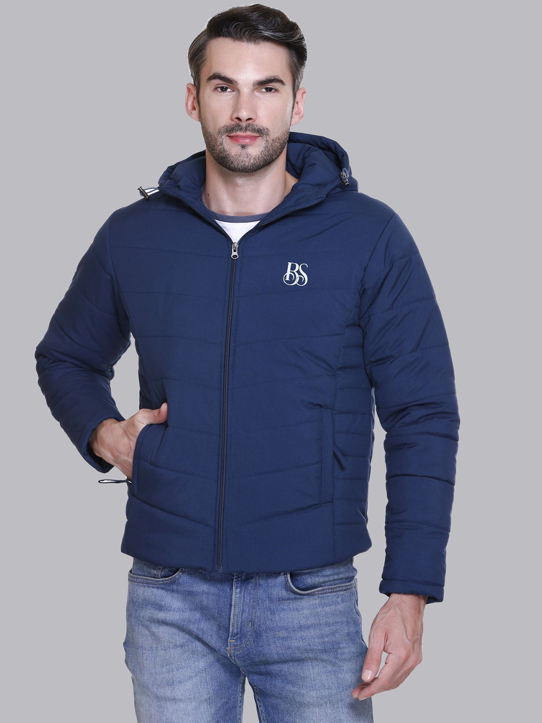 

BARSTOW Men Floral Lightweight Rapid-Dry Quilted Jacket, Blue