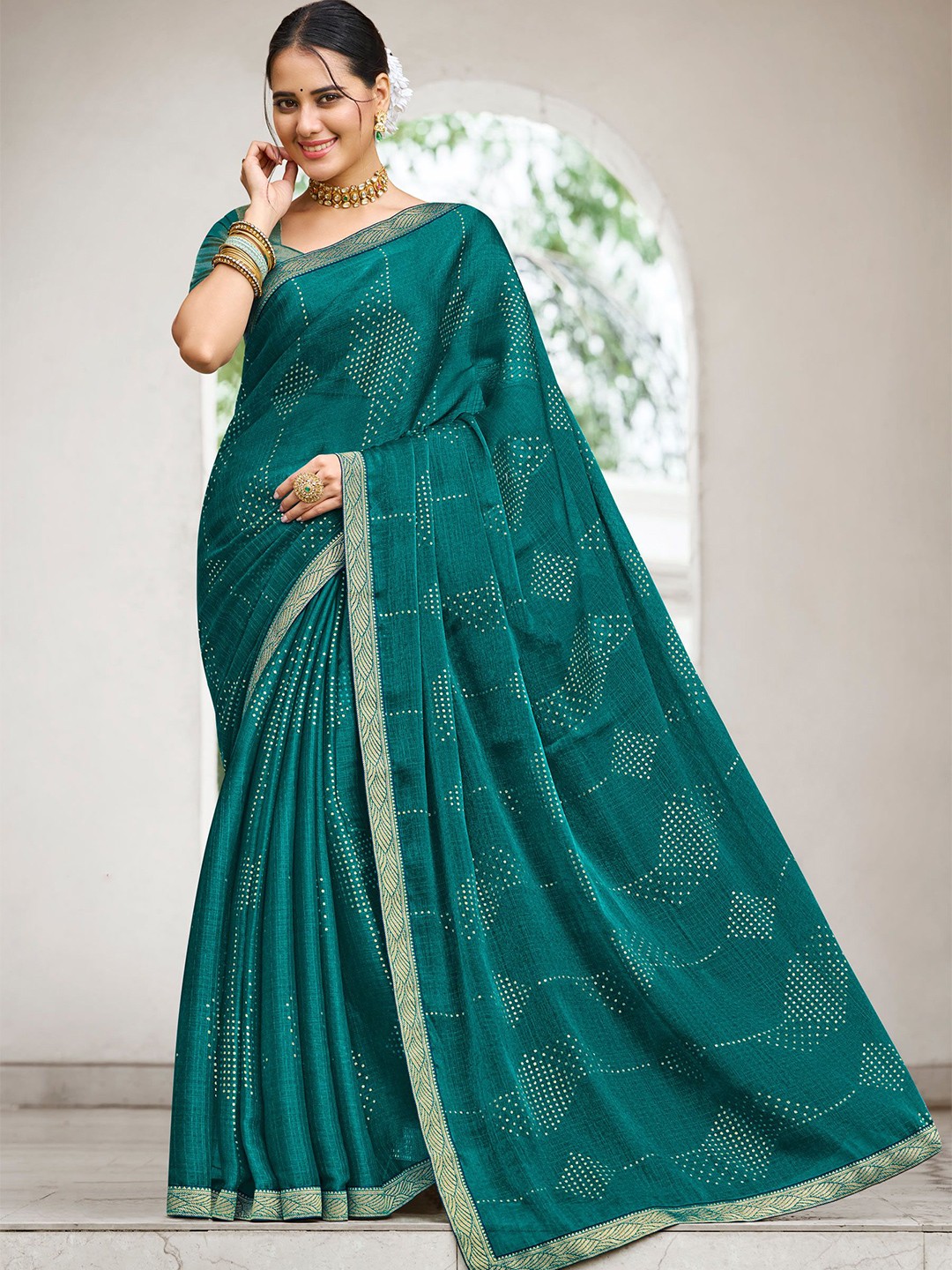 

Laxmipati Poly Chiffon Saree, Blue