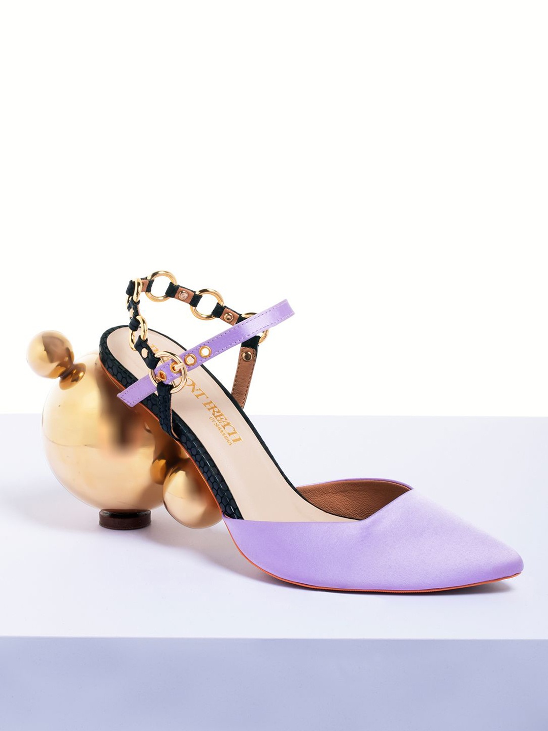 

Papa Don't Preach Colourblocked PU Kitten Mary Janes, Purple