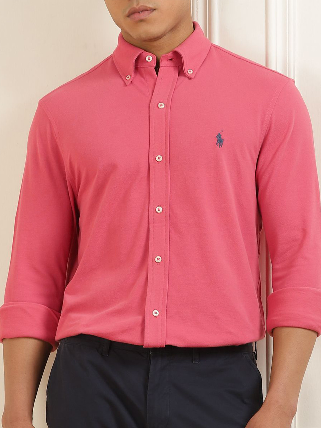 

Polo Ralph Lauren Men Slim Fit Pure Cotton Shirts, Red