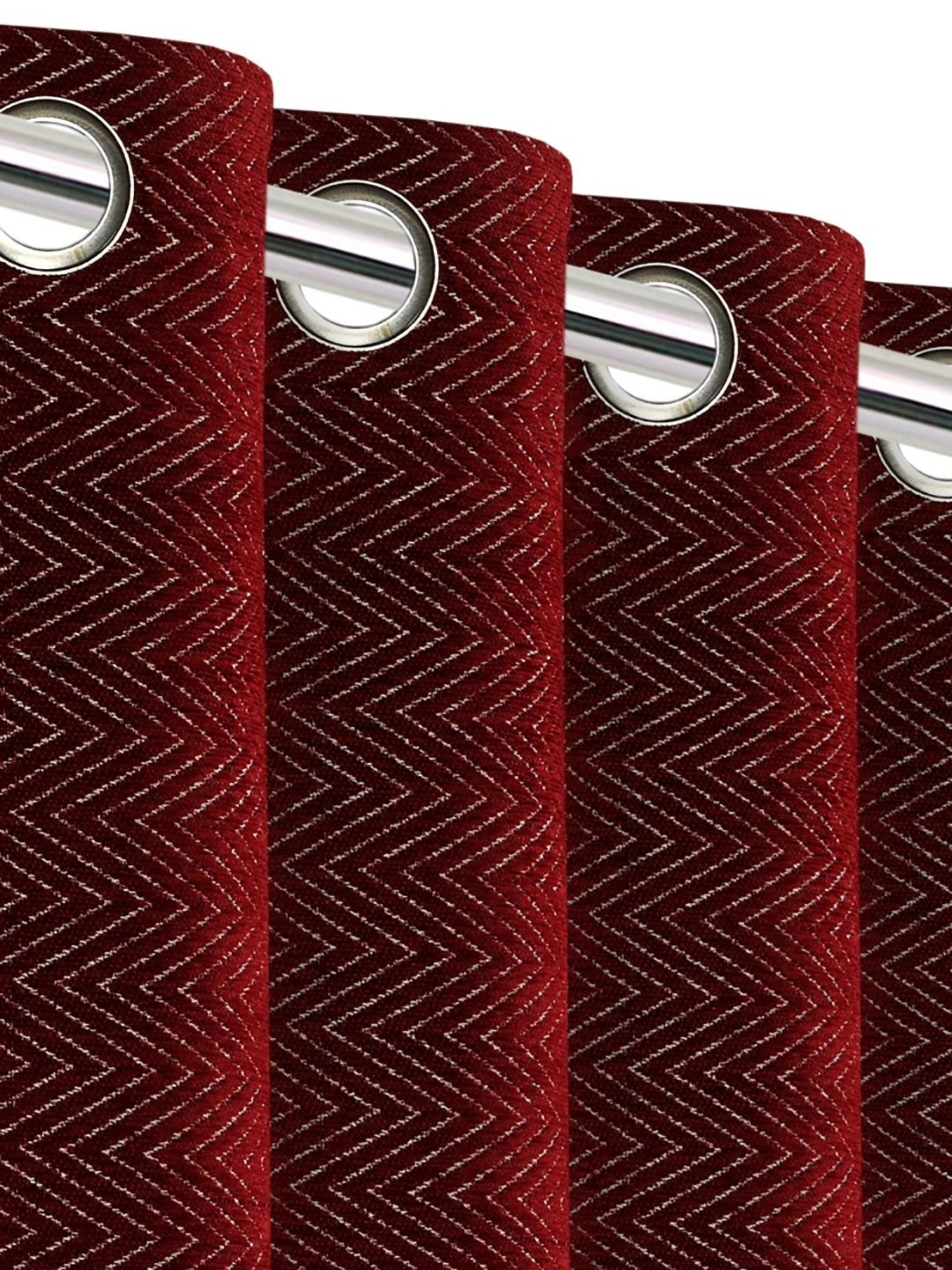 

Saral Home Maroon Geometric Black Out Door Curtain