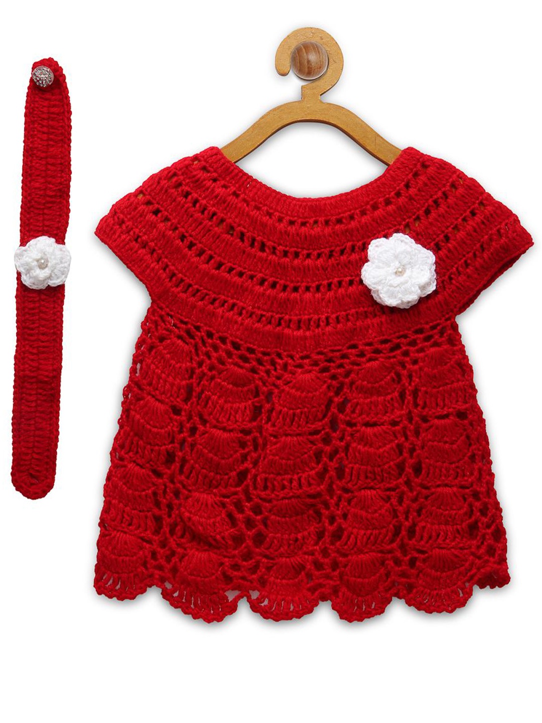 

CHUTPUT Girl Pure Wool Fit & Flare Dress, Red