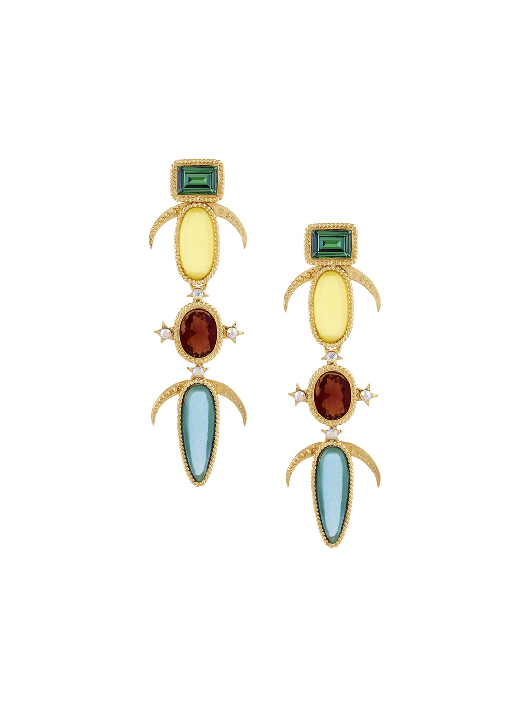 

VALLIYAN BY NITYA Contemporary Drop Earrings, Gold