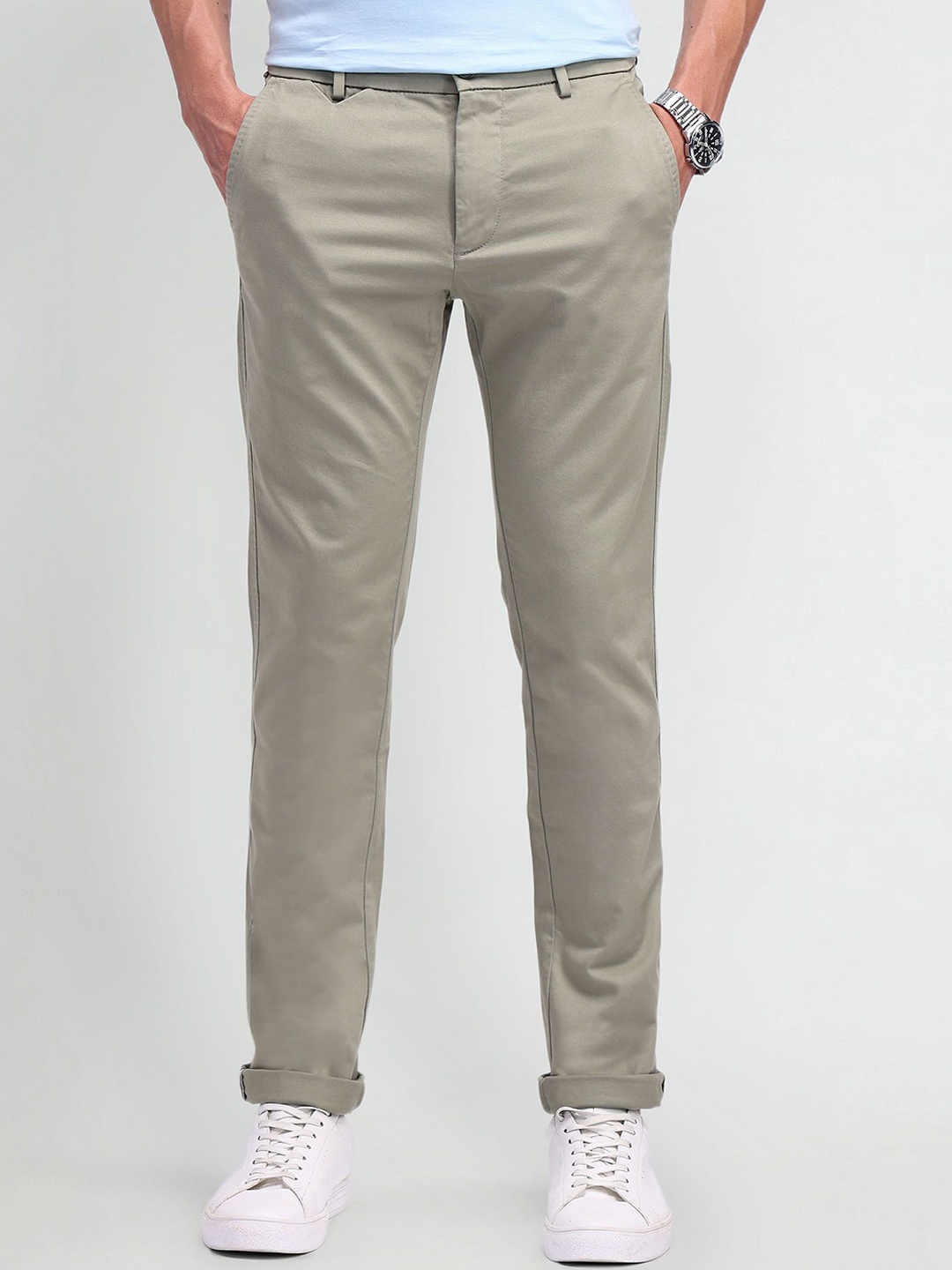 

Arrow Sport Men Urban Slim Slim Fit Trousers, Green
