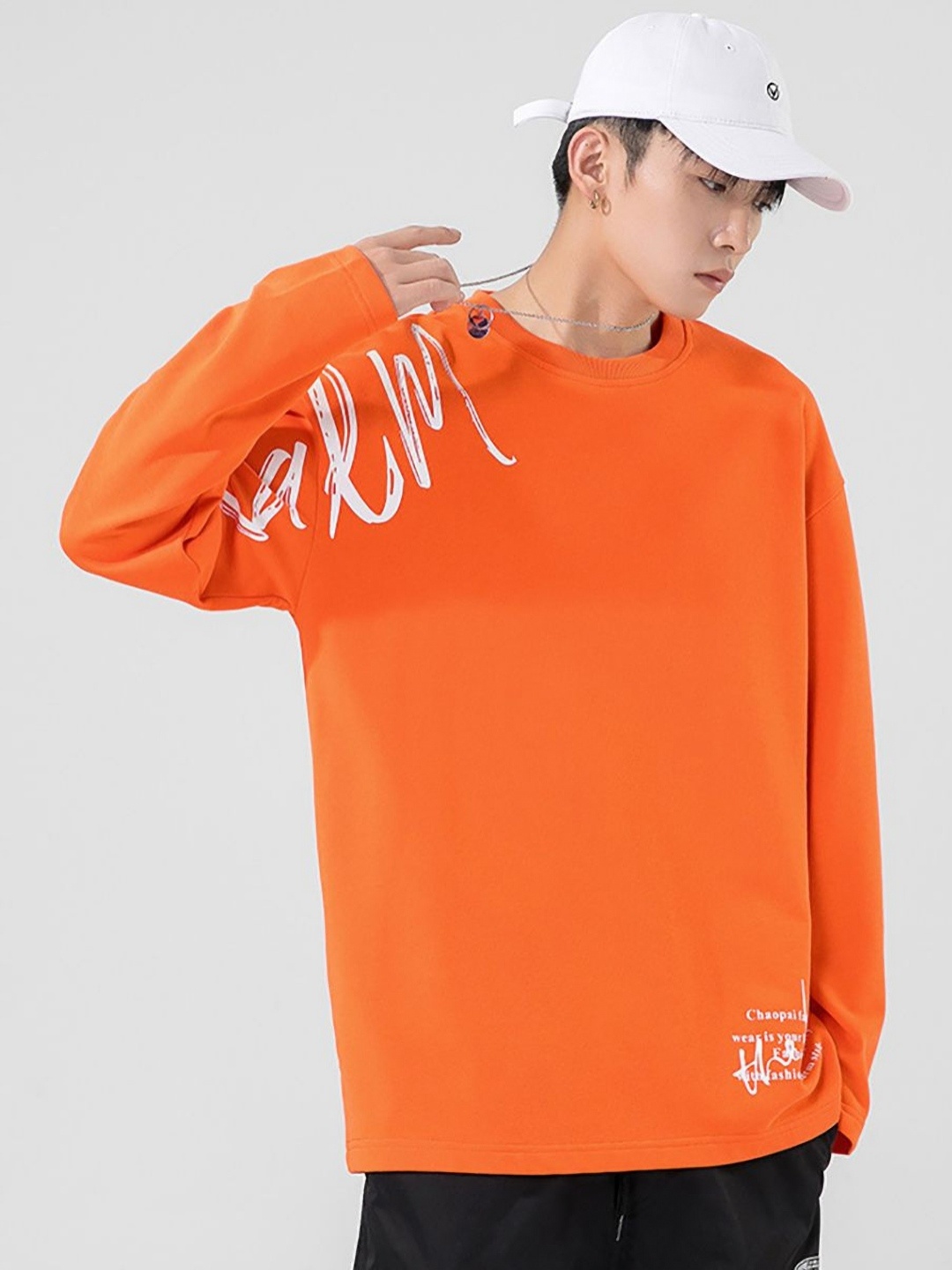 

StyleCast x Revolte Men Typography Printed Round Neck Cotton T-shirt, Orange