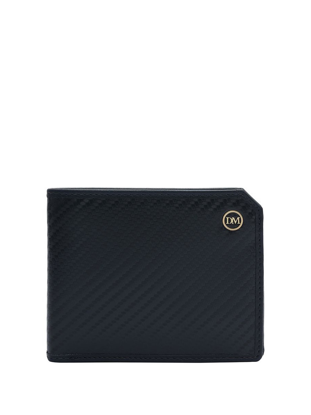 

Da Milano Men Textured Leather Two Fold Wallet, Blue