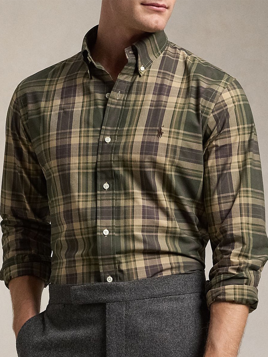 

Polo Ralph Lauren Men Checked Custom-Fit Shirts, Green