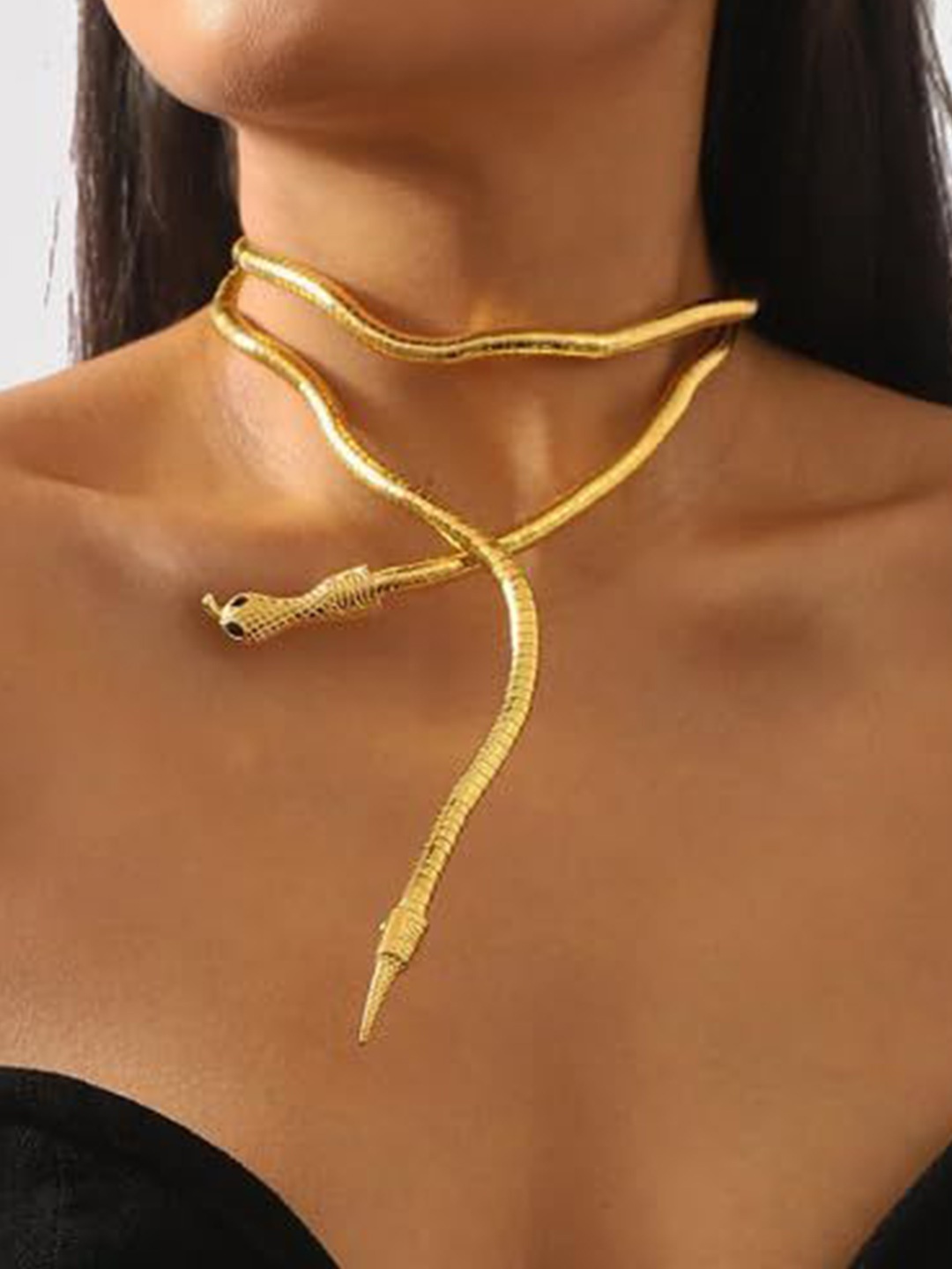 

MEENAZ Gold-Plated Stainless Steel Anti Tarnish Choker Necklace