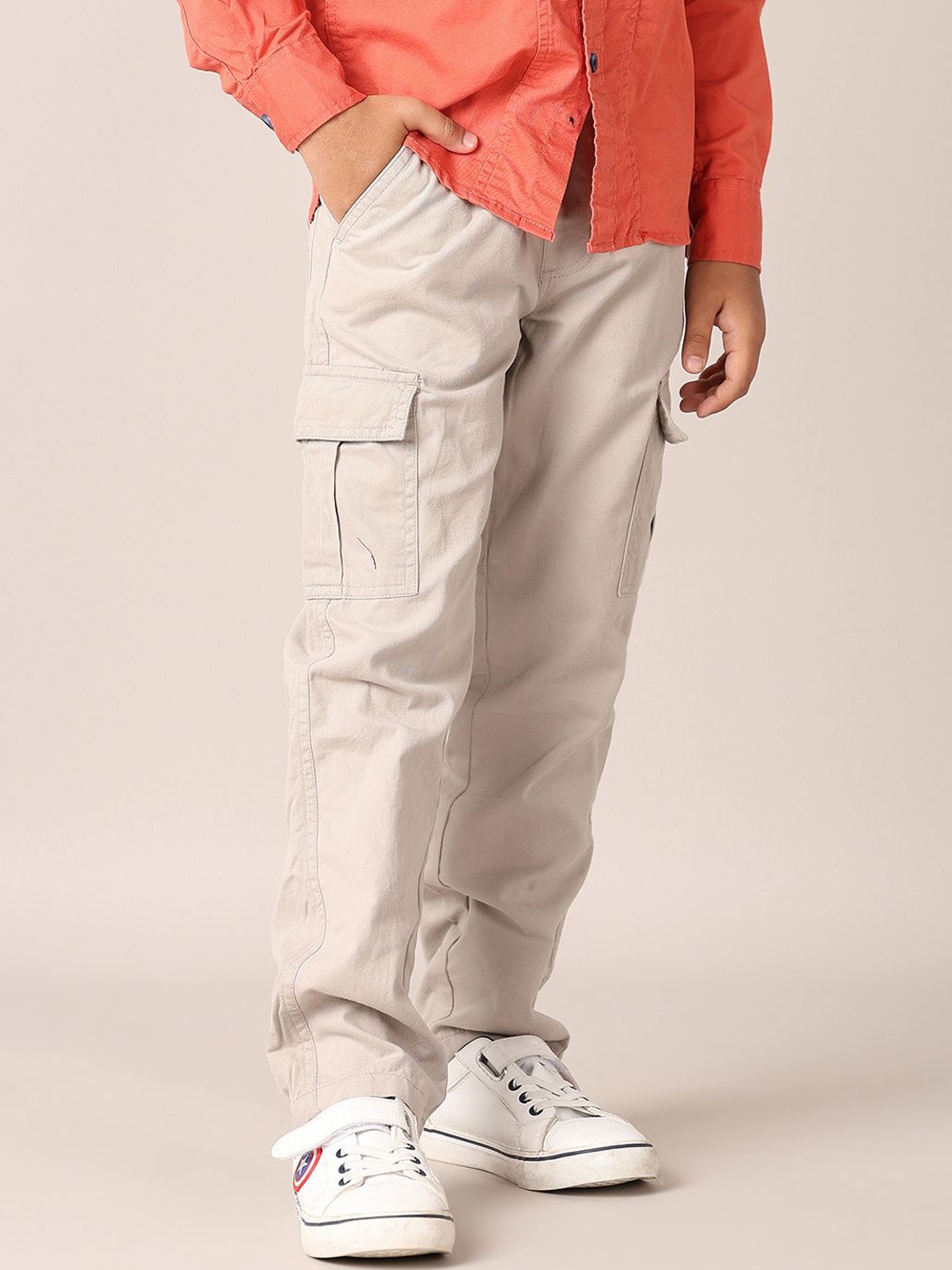 

V-Mart Boys Regular Fit Cargos, Off white