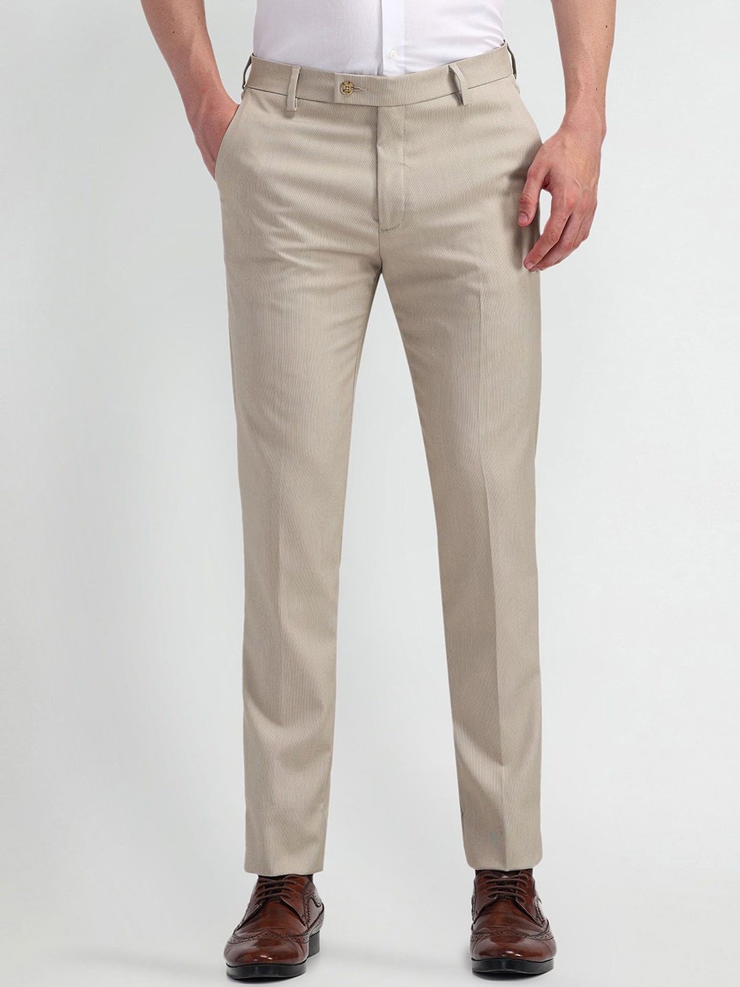 

Arrow Men Urban Slim Slim Fit Trousers, Beige