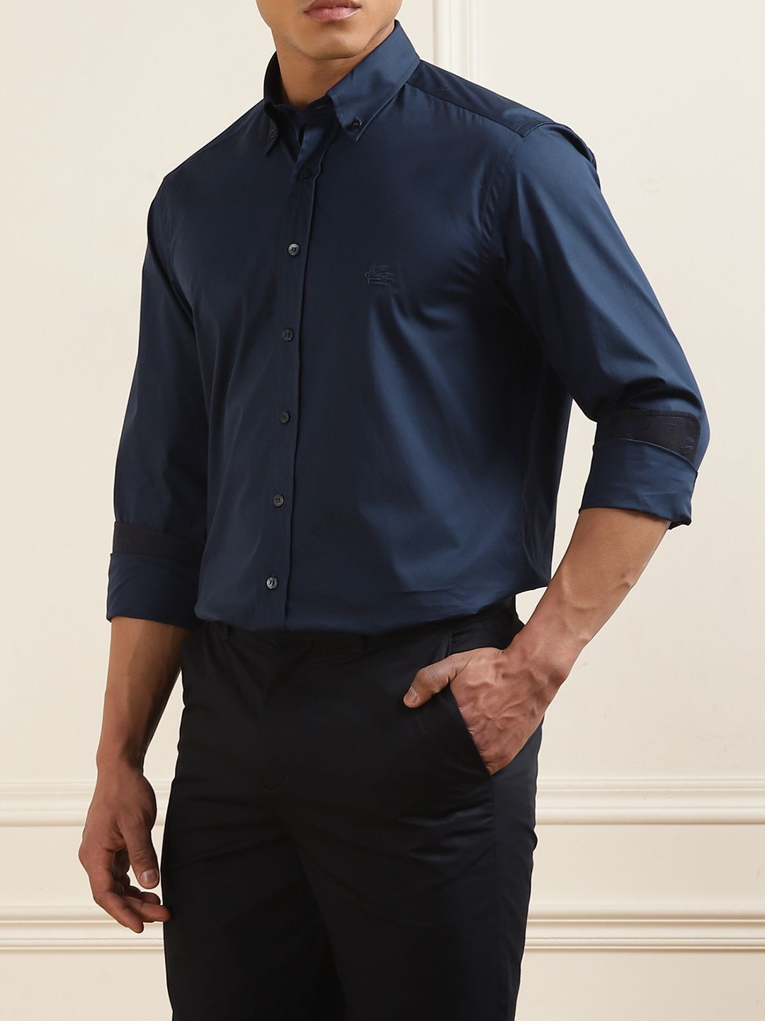 

ETRO Men Slim Fit Opaque Formal Shirt, Blue