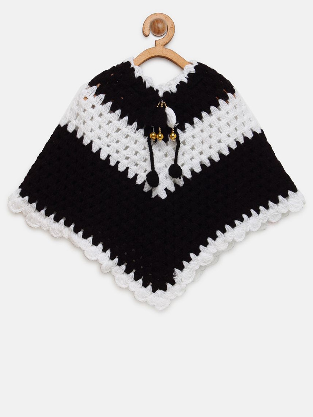

CHUTPUT Girls Pure Wool Poncho Dress, White