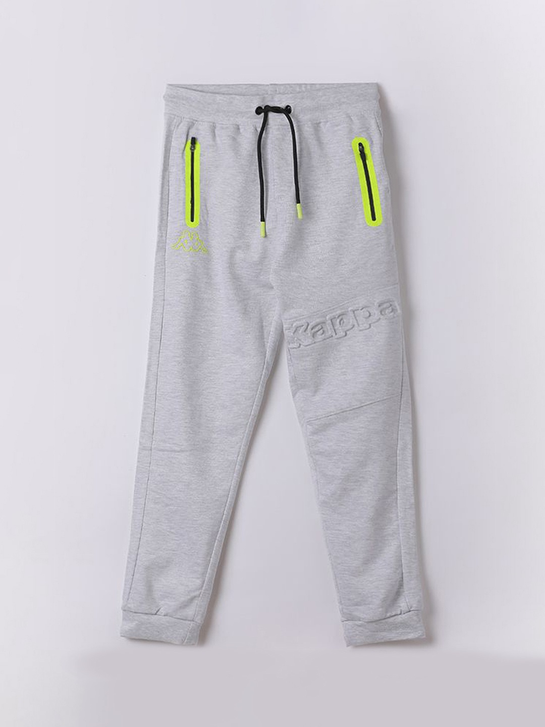 

Kappa Boys Brand Logo Patterned Joggers, Grey melange