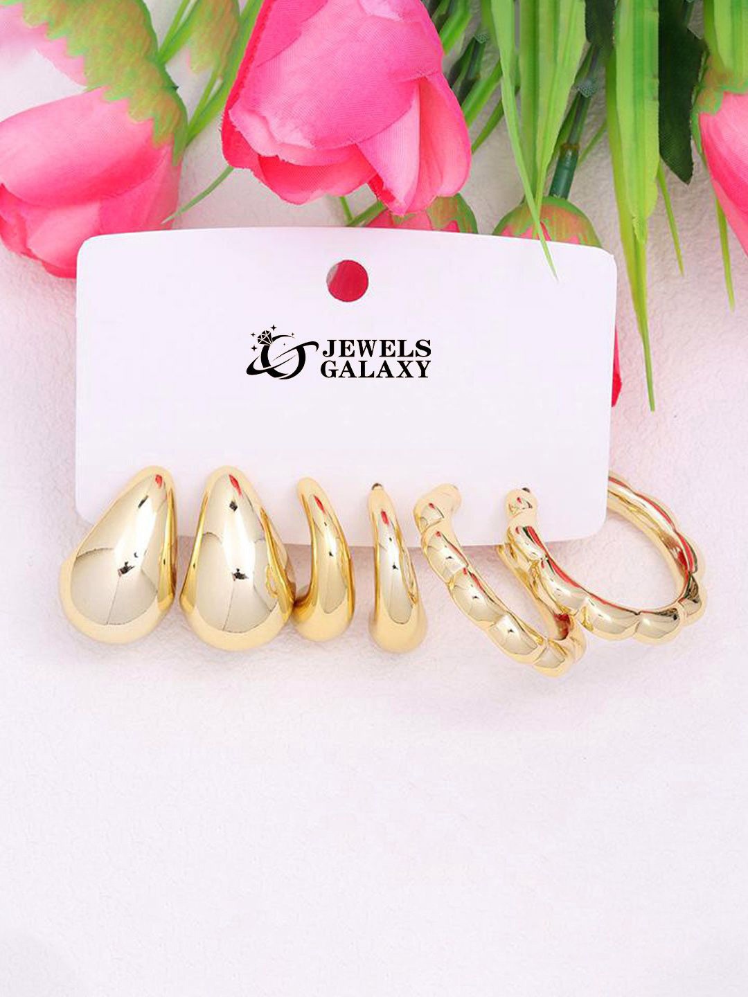 

Jewels Galaxy Contemporary Half Hoop Earrings, Gold