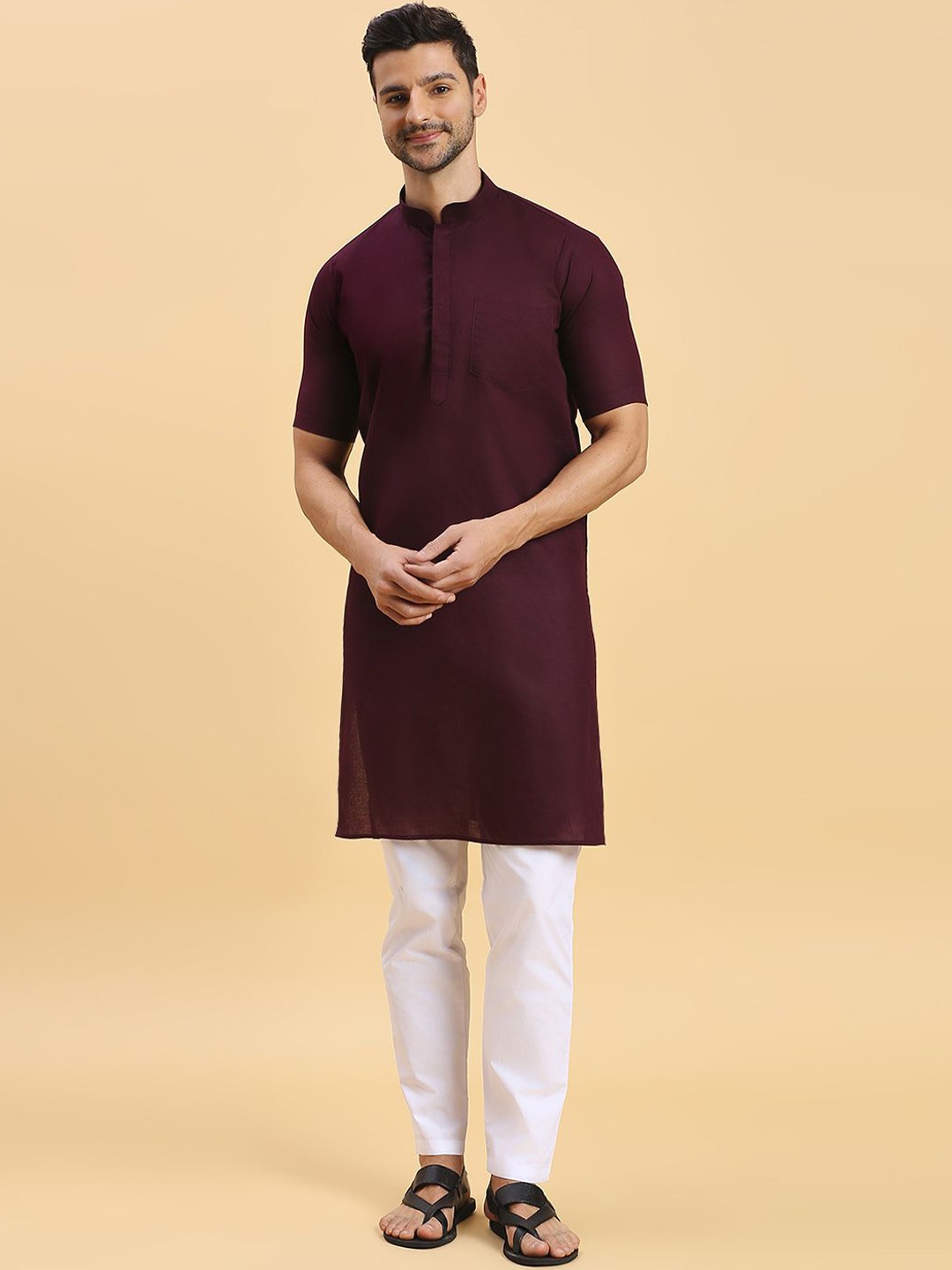 

RAJUBHAI HARGOVINDAS Men Quirky Kurta, Purple