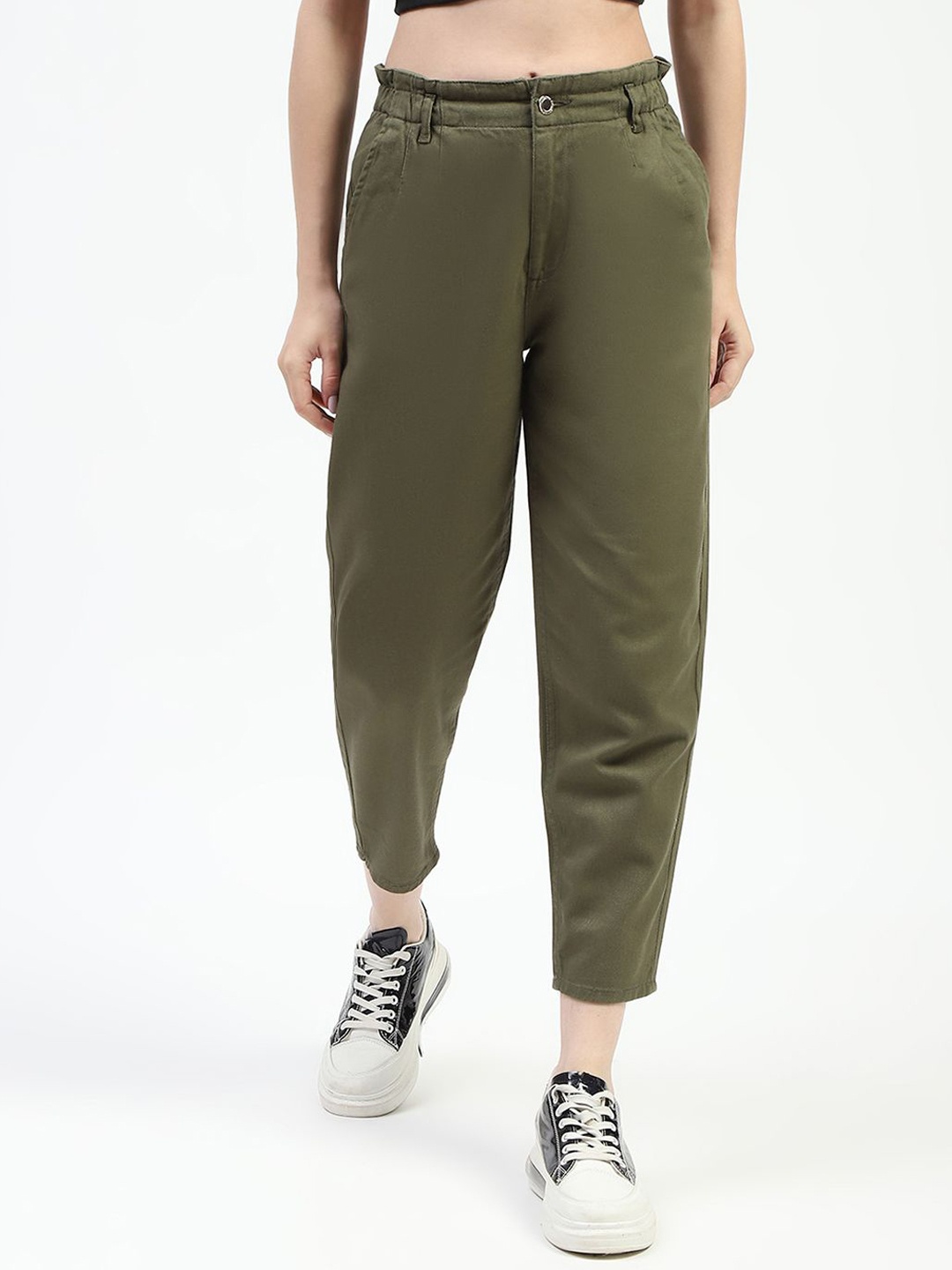 

Madame Pure Cotton High Rise Trousers, Olive