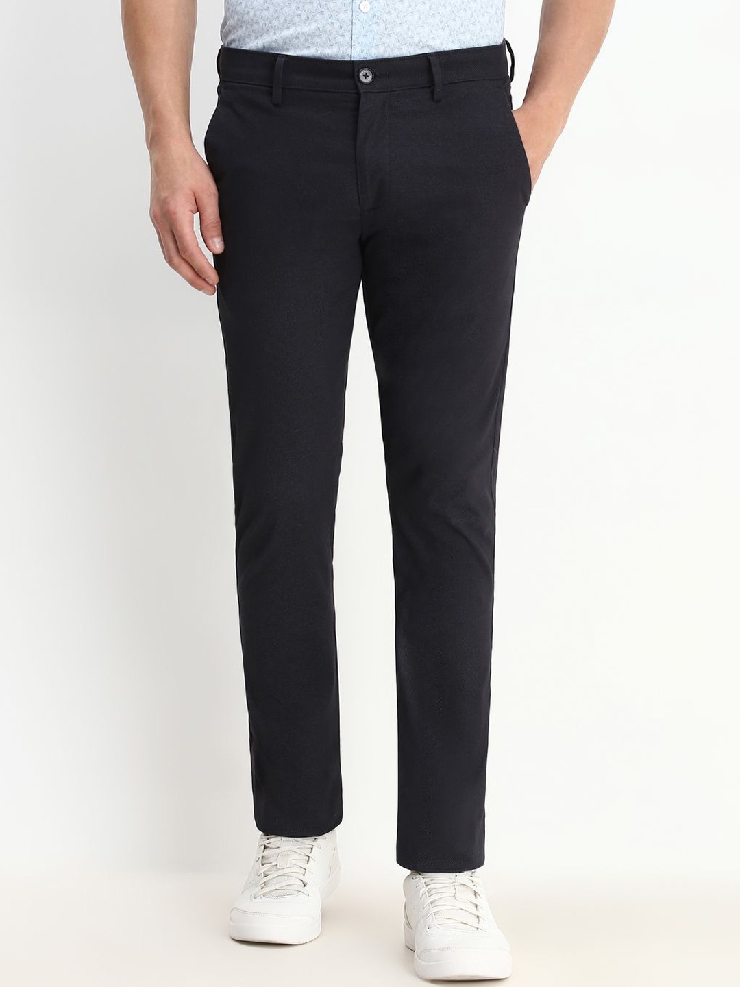 

Allen Solly Men Printed Ultra Slim Fit Trousers, Black
